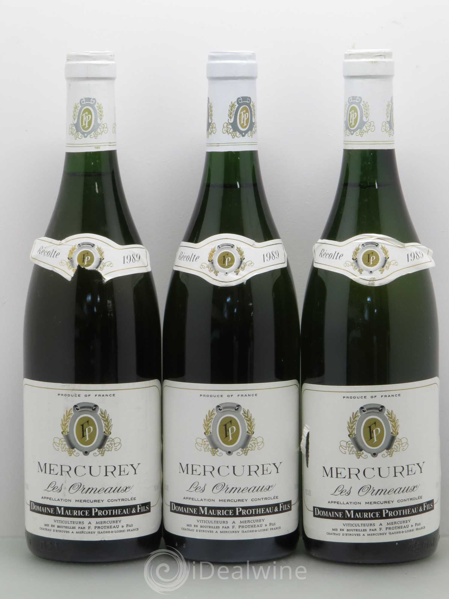 Mercurey Les Ormeaux Maurice Protheau & Fils (sans prix de réserve) 1989 - Lot de 3 bouteilles - 0