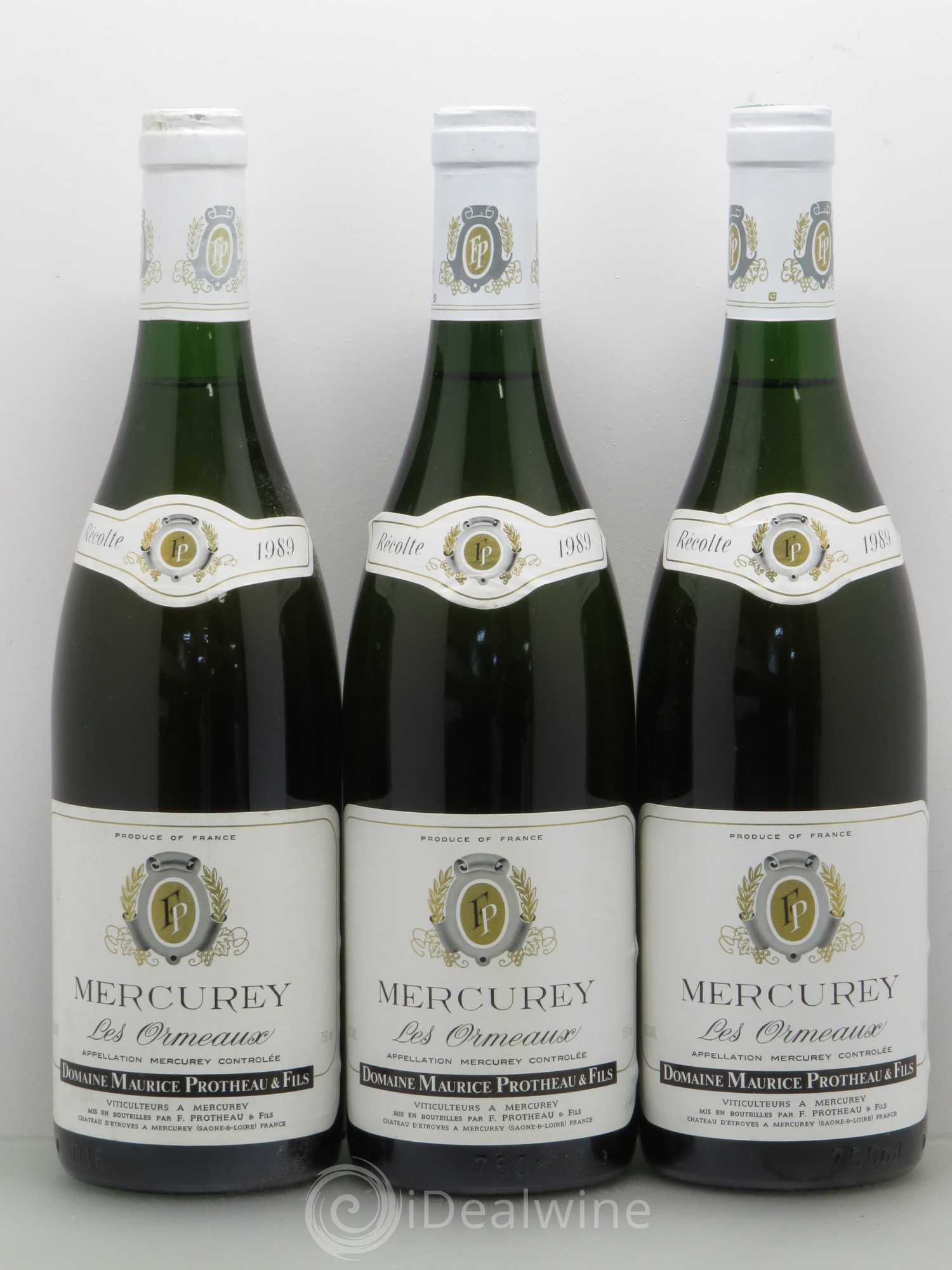 Mercurey Les Ormeaux Maurice Protheau & Fils (sans prix de réserve) 1989 - Lot de 3 bouteilles - 0