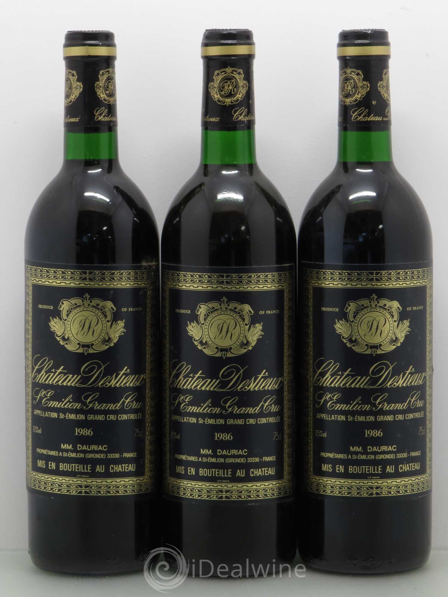 Château Destieux Grand Cru Classé 1986 - Lot de 6 bouteilles - 2