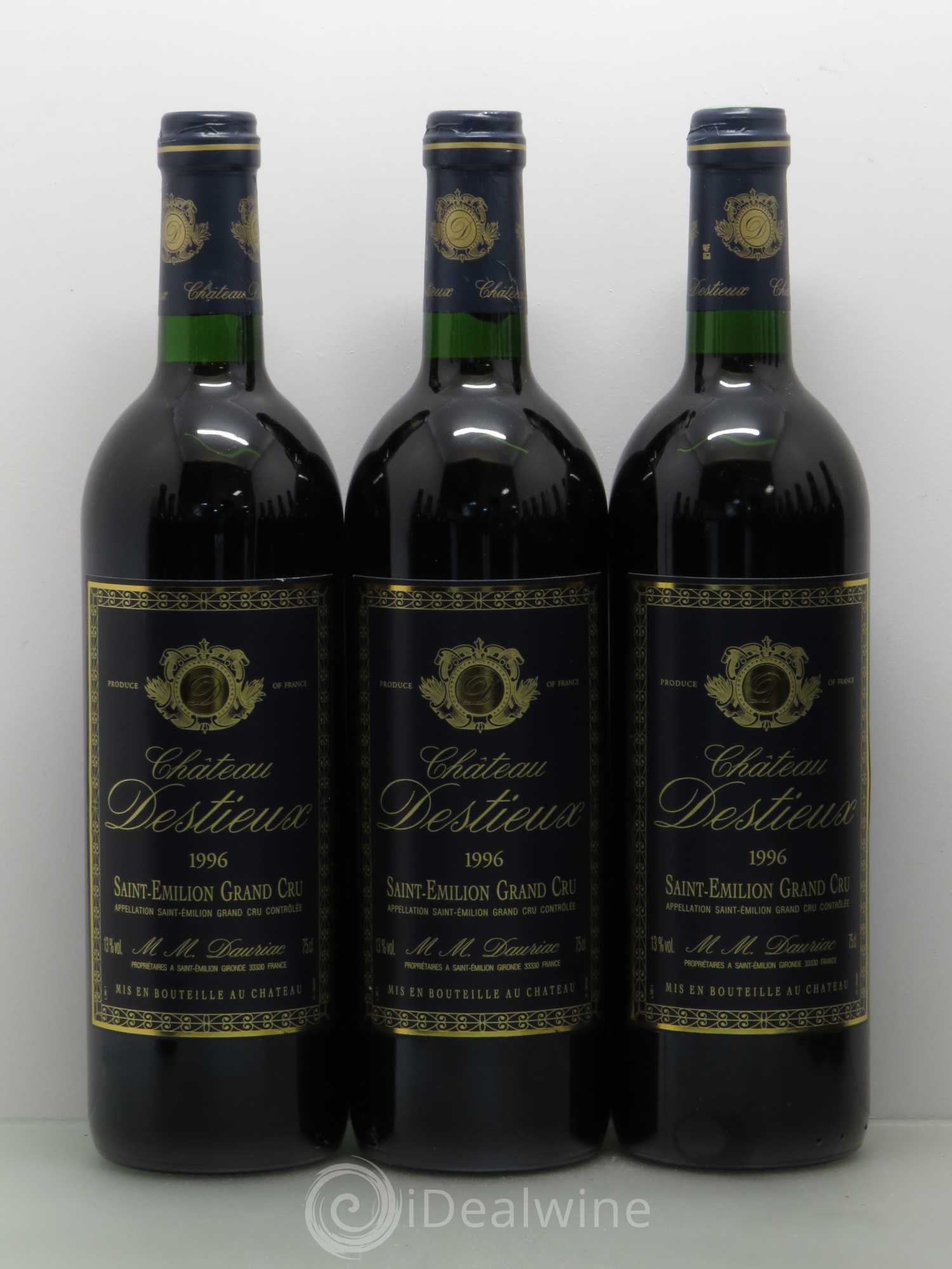 Château Destieux Grand Cru Classé 1996 - Lot of 12 bottles - 1