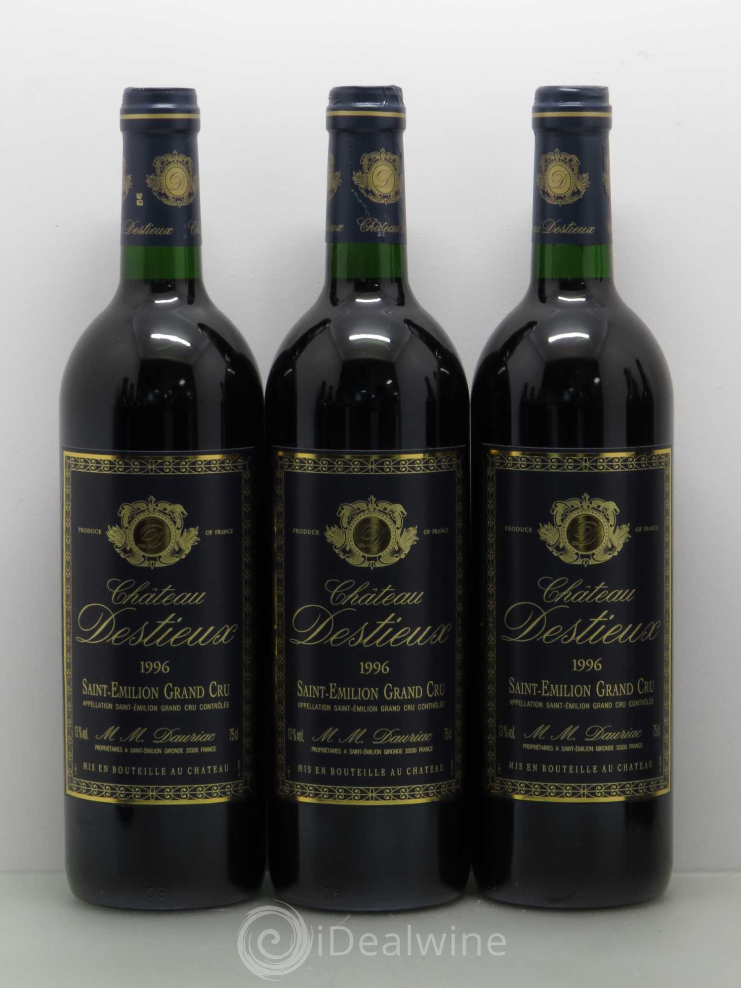 Château Destieux Grand Cru Classé 1996 - Lot of 12 bottles - 2