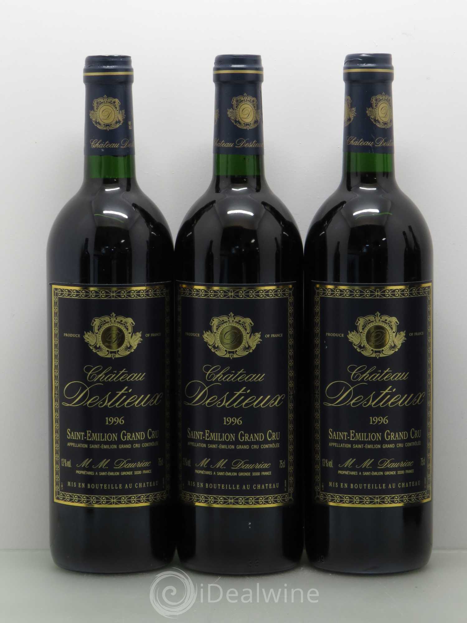 Château Destieux Grand Cru Classé 1996 - Lot of 12 bottles - 3