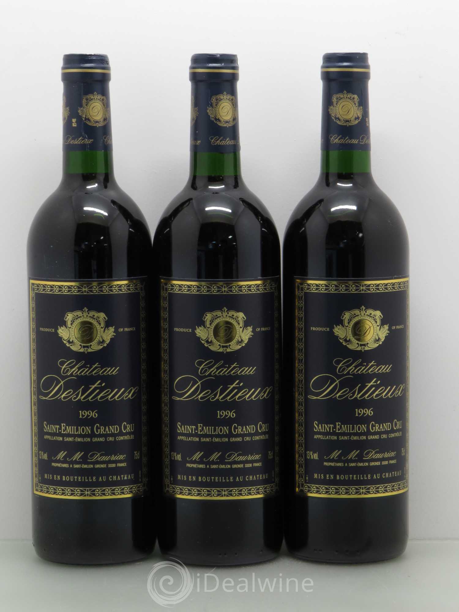 Château Destieux Grand Cru Classé 1996 - Lot of 12 bottles - 4
