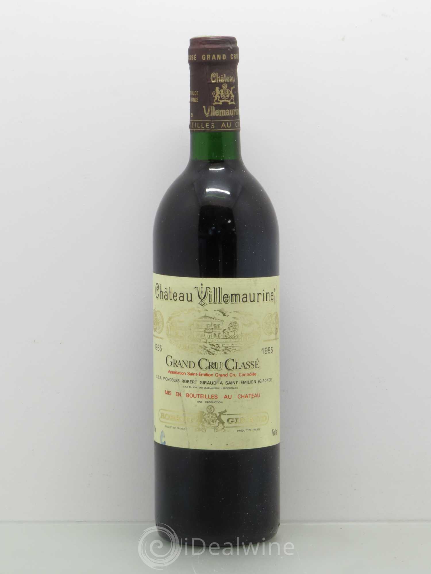 Château Villemaurine Grand Cru Classé 1985 - Lot de 1 bouteille - 0