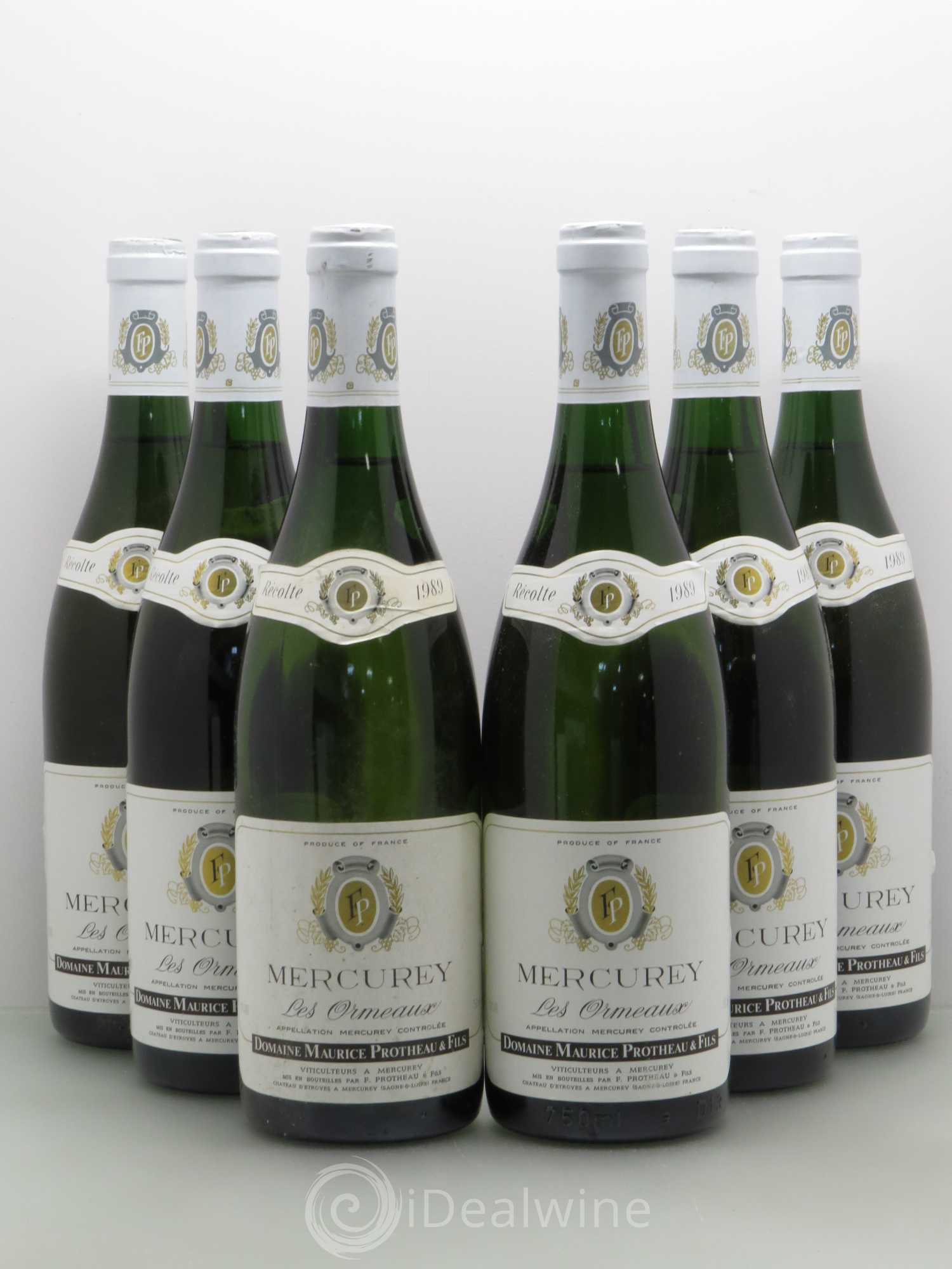 Mercurey Les Ormeaux Maurice Protheau & Fils (sans prix de réserve) 1989 - Lot de 6 bouteilles - 0