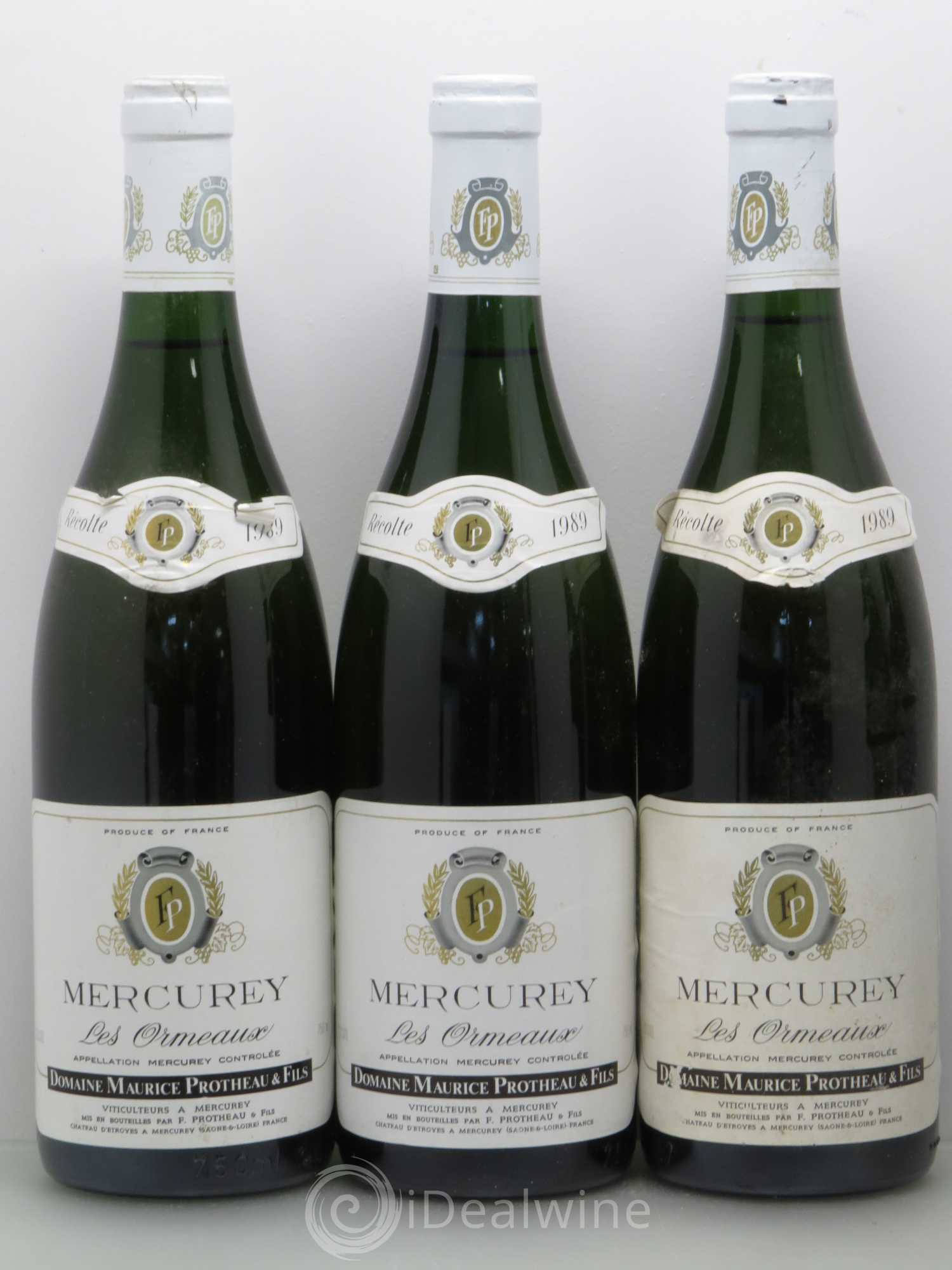 Mercurey Les Ormeaux Maurice Protheau & Fils (sans prix de réserve) 1989 - Lot de 5 bouteilles - 1