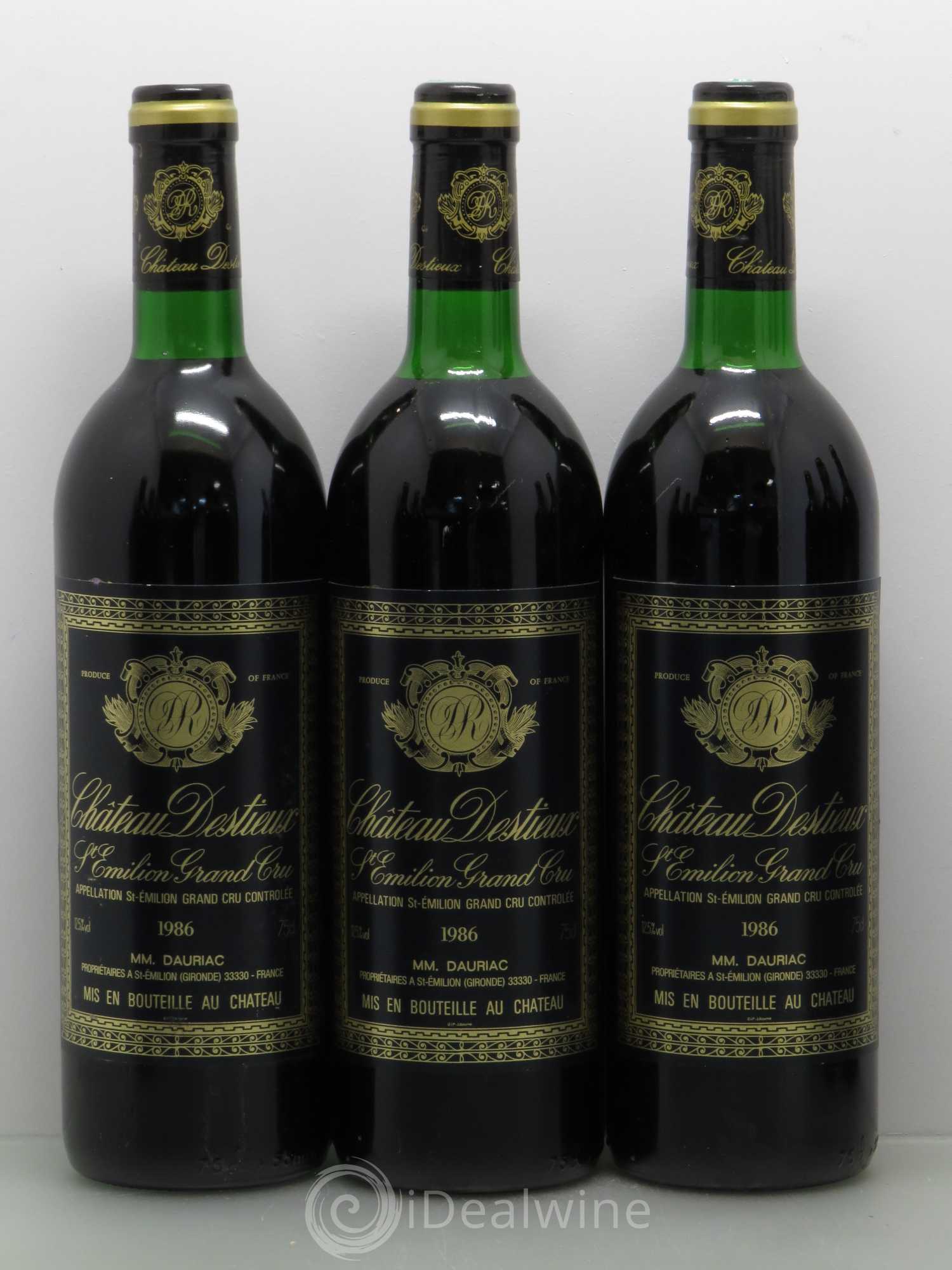 Château Destieux Grand Cru Classé 1986 - Lot de 12 bouteilles - 2