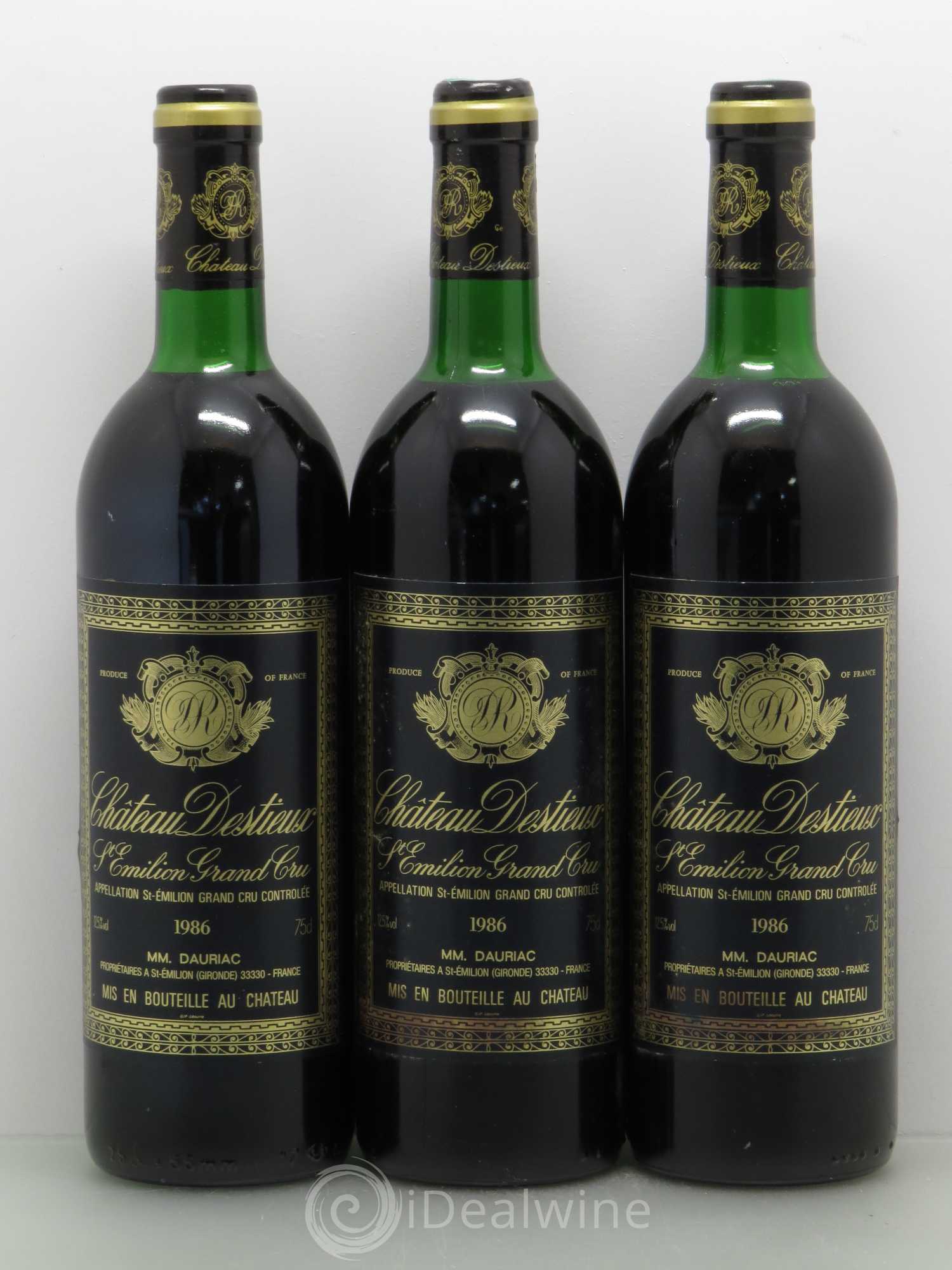 Château Destieux Grand Cru Classé 1986 - Lot de 12 bouteilles - 4