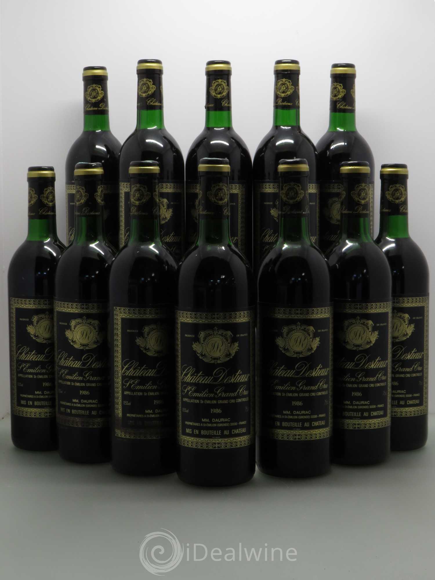 Château Destieux Grand Cru Classé 1986 - Lot de 12 bouteilles - 0