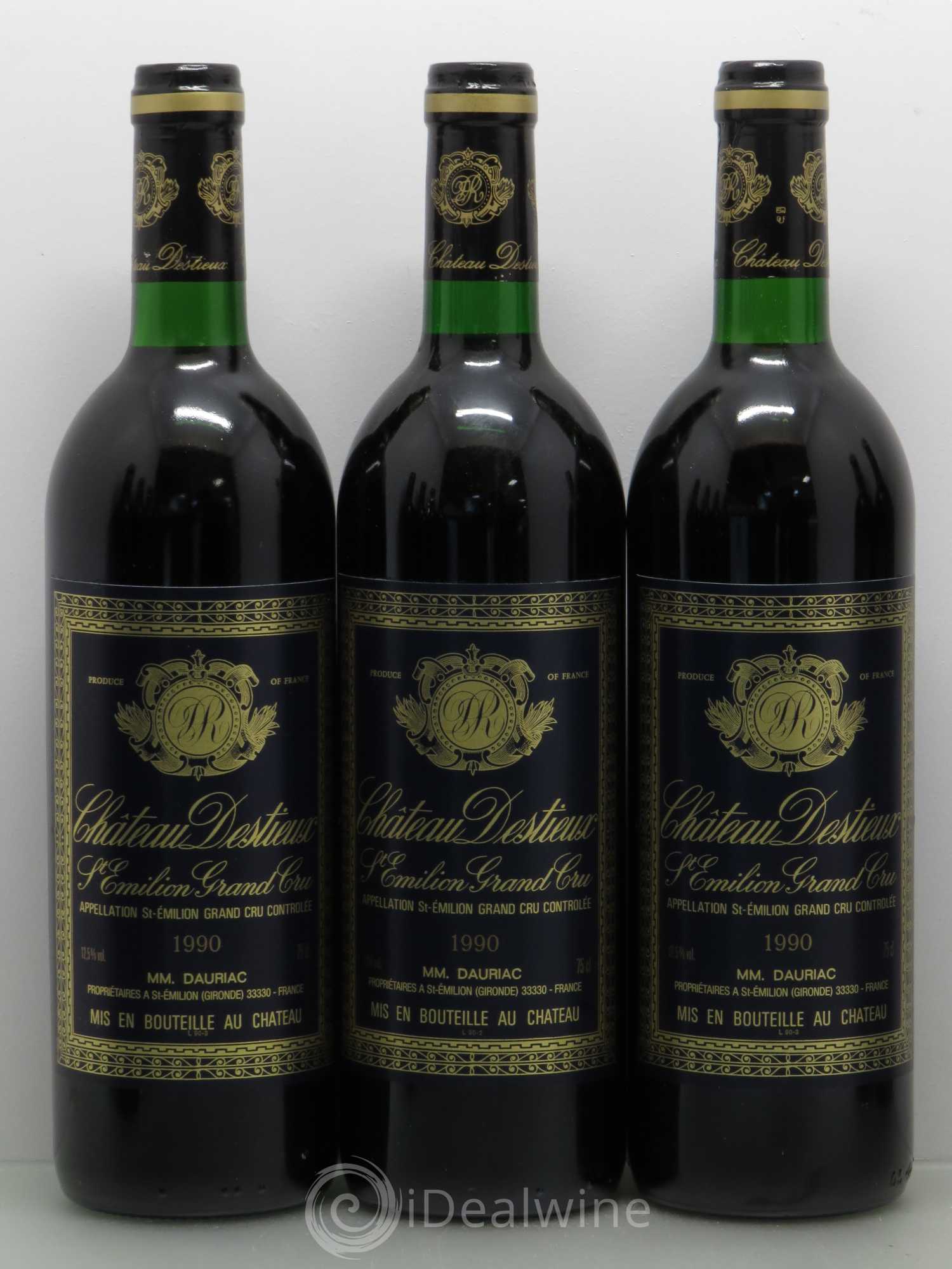 Château Destieux Grand Cru Classé 1990 - Lot de 12 bouteilles - 2