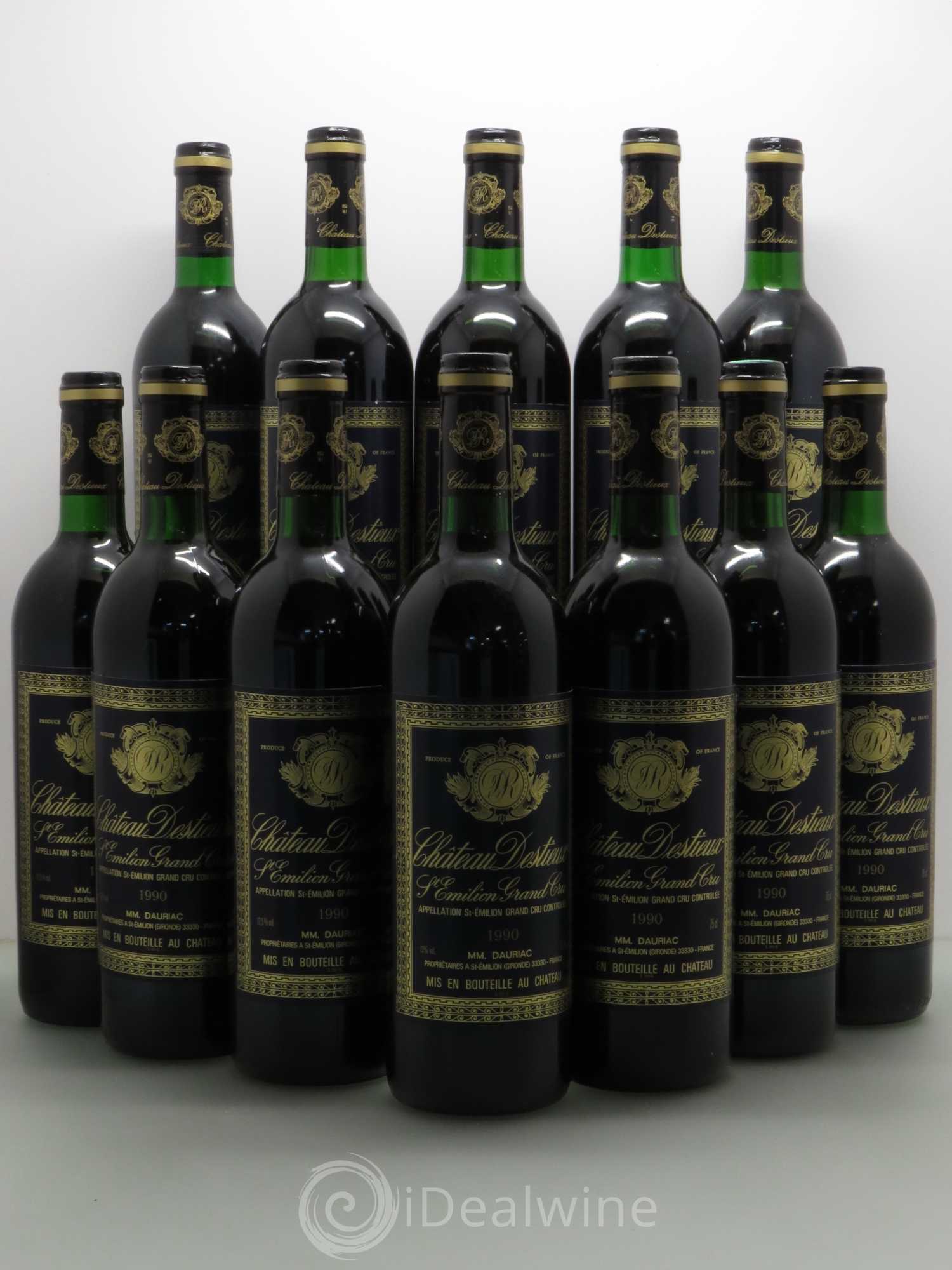Château Destieux Grand Cru Classé 1990 - Lot de 12 bouteilles - 0