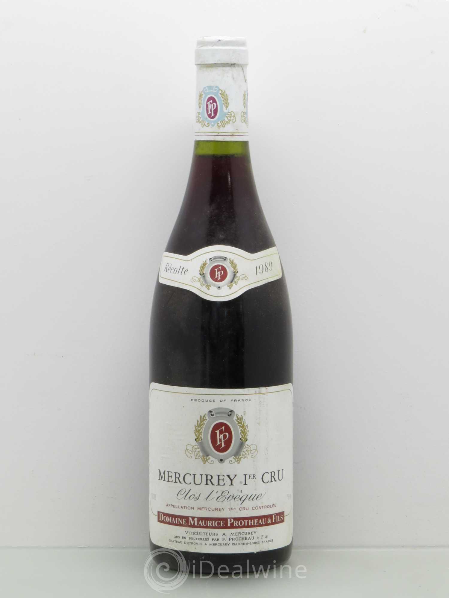 Mercurey 1er Cru Clos D'Eveque Maurice Protheau & Fils 1989 - Posten von 1 Flasche - 0