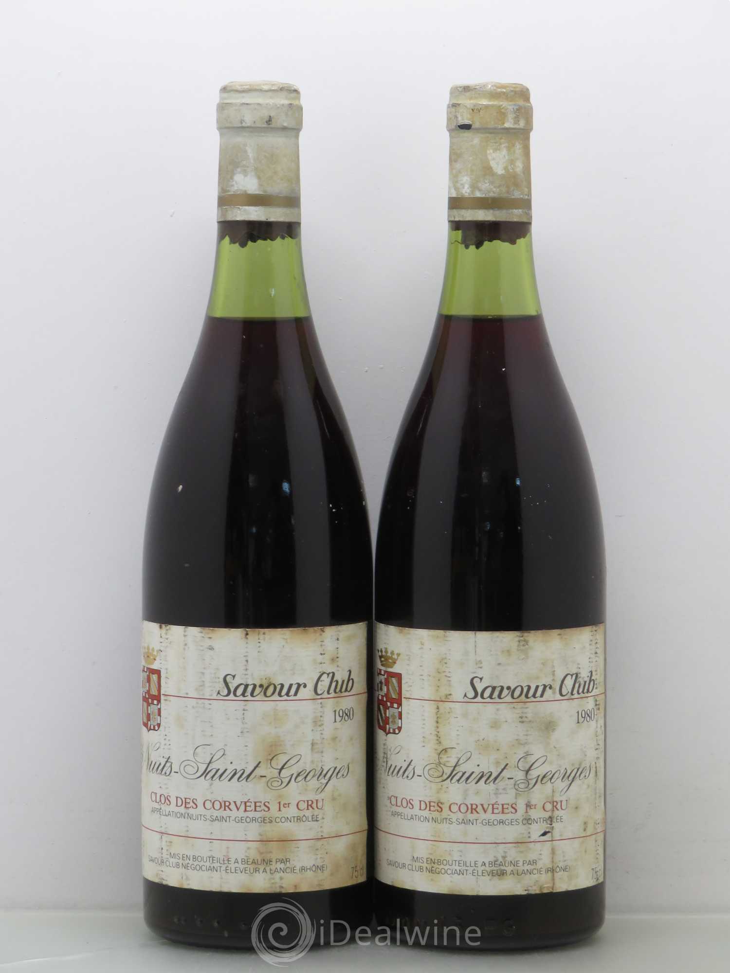 Nuits-Saint-Georges 1er Cru Clos des Corvées Savour Club 1980 - Posten von 2 Flaschen - 0