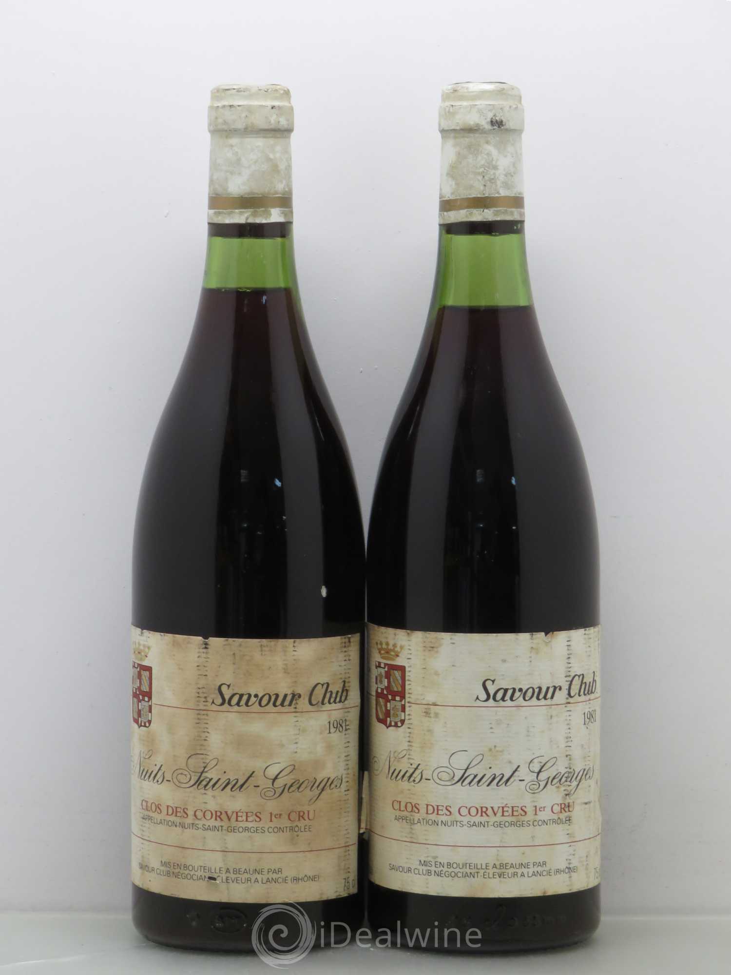 Nuits-Saint-Georges 1er Cru Clos des Corvées Savour Club 1981 - Posten von 2 Flaschen - 0