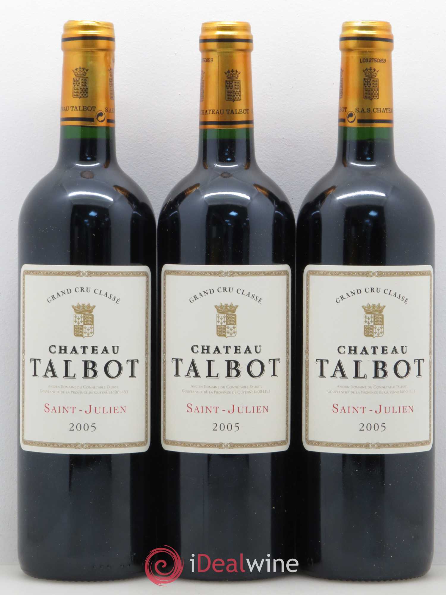 Château Talbot 4ème Grand Cru Classé 2005 - Lot de 12 bouteilles - 1
