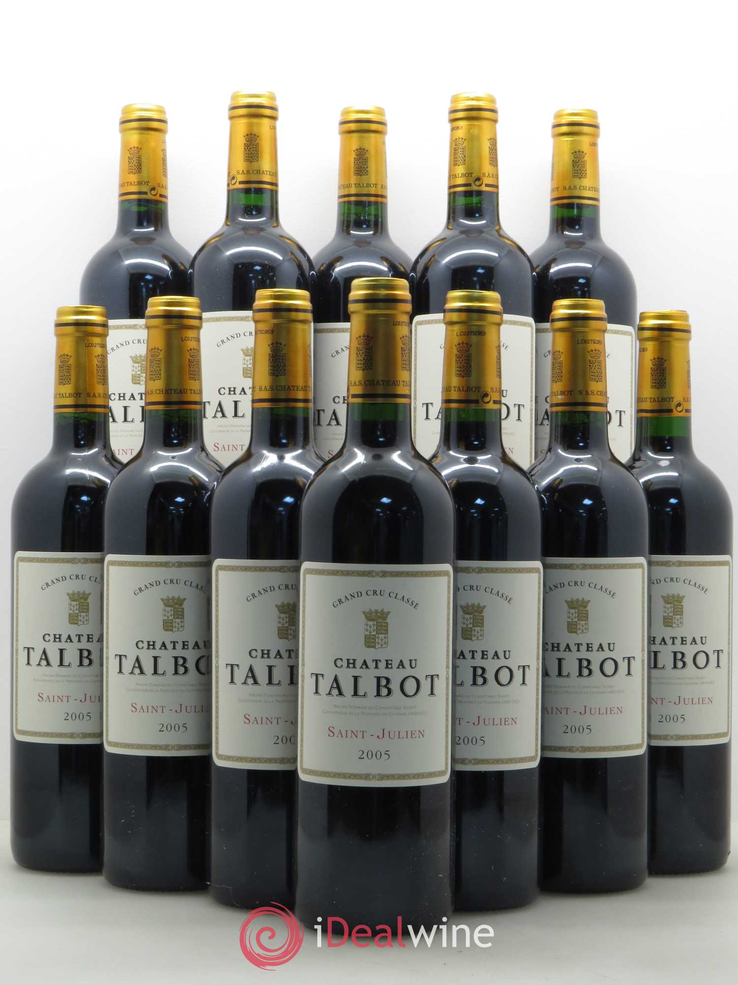 Château Talbot 4ème Grand Cru Classé 2005 - Lot de 12 bouteilles - 0