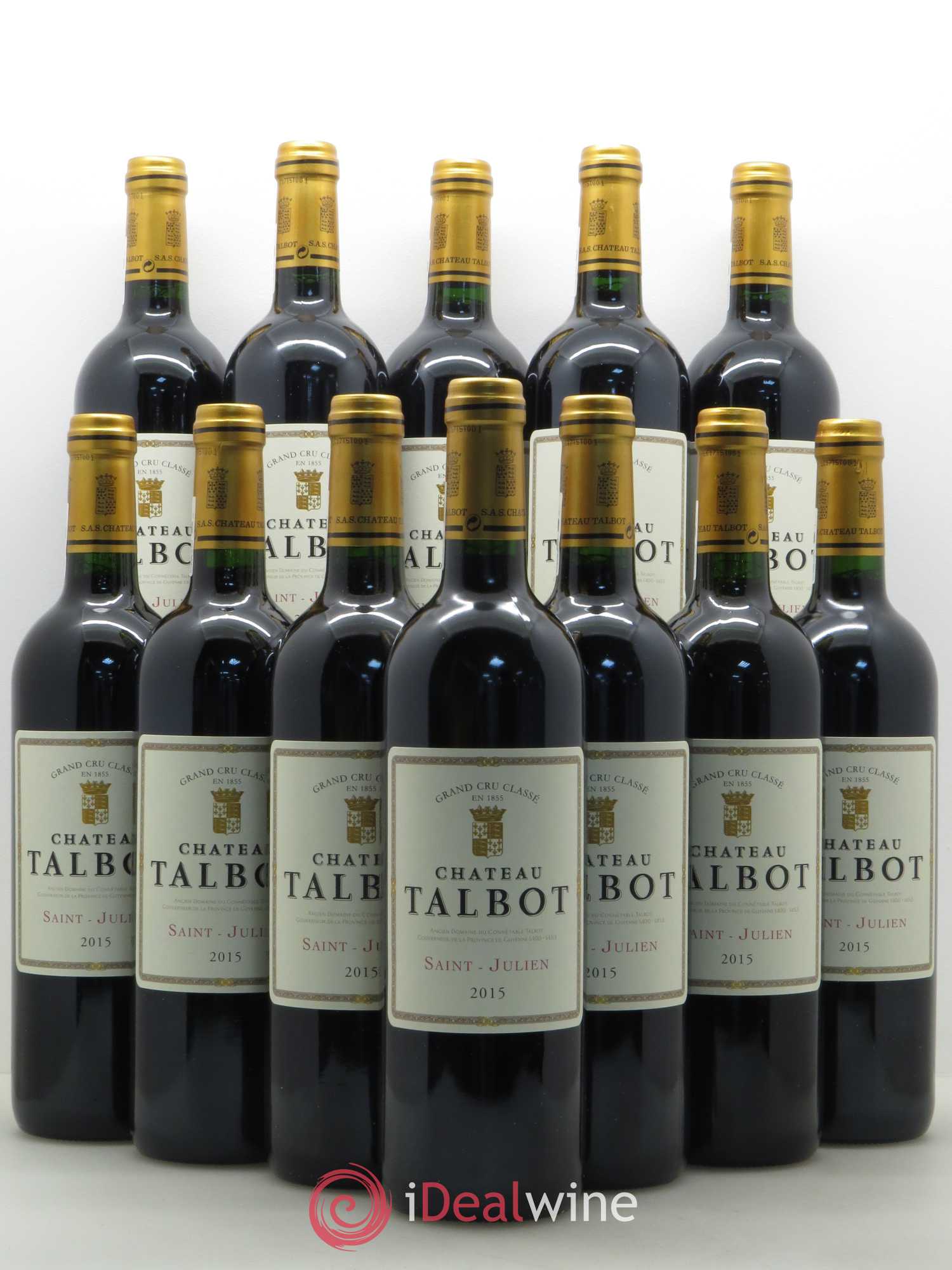 Château Talbot 4ème Grand Cru Classé 2015 - Lot de 12 bouteilles - 0
