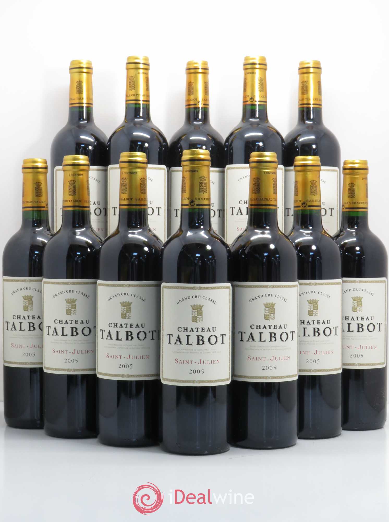 Château Talbot 4ème Grand Cru Classé 2005 - Lot de 12 bouteilles - 0