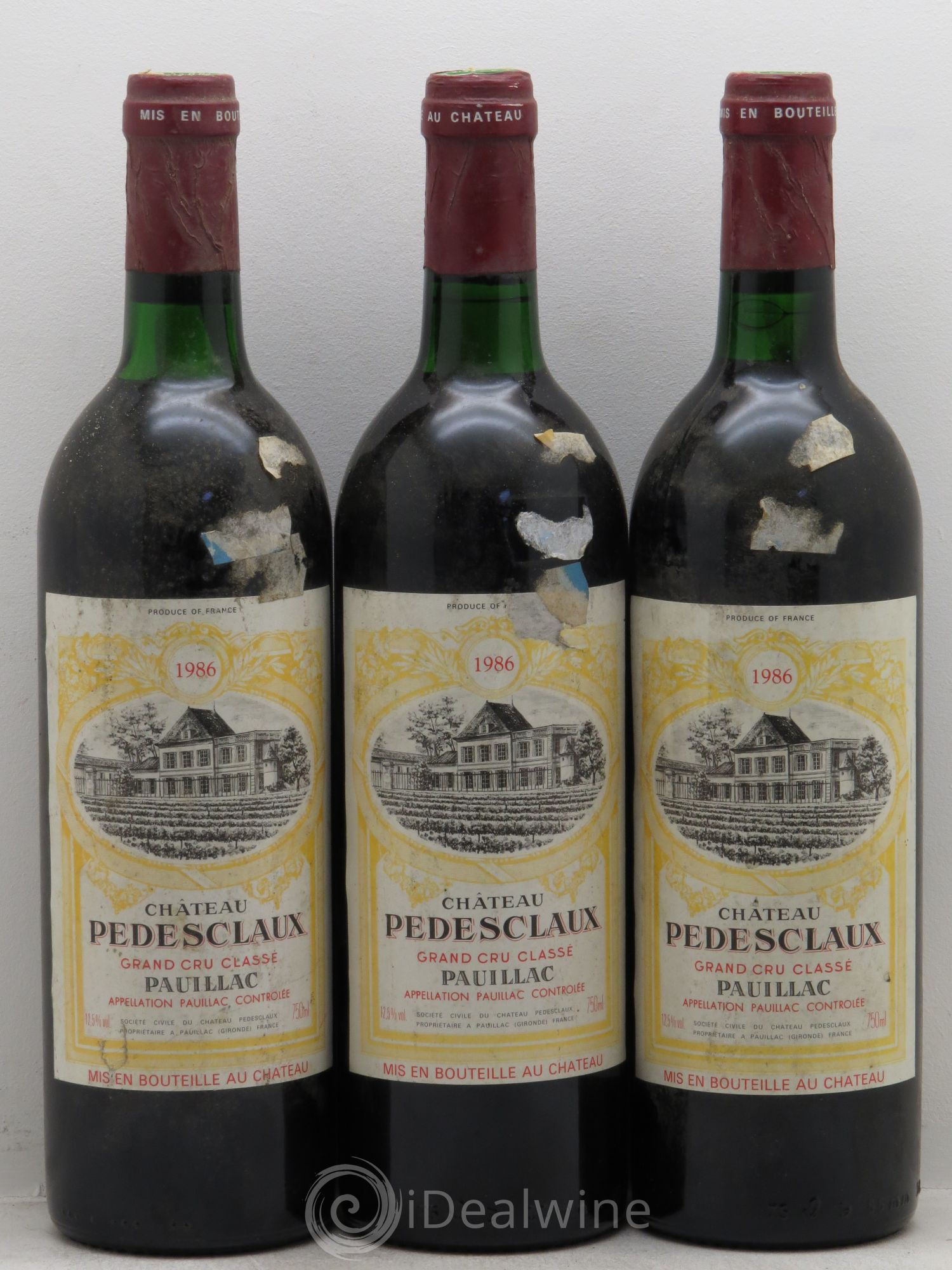 Château Pedesclaux 5ème Grand Cru Classé 1986 - Lot de 3 bouteilles - 0