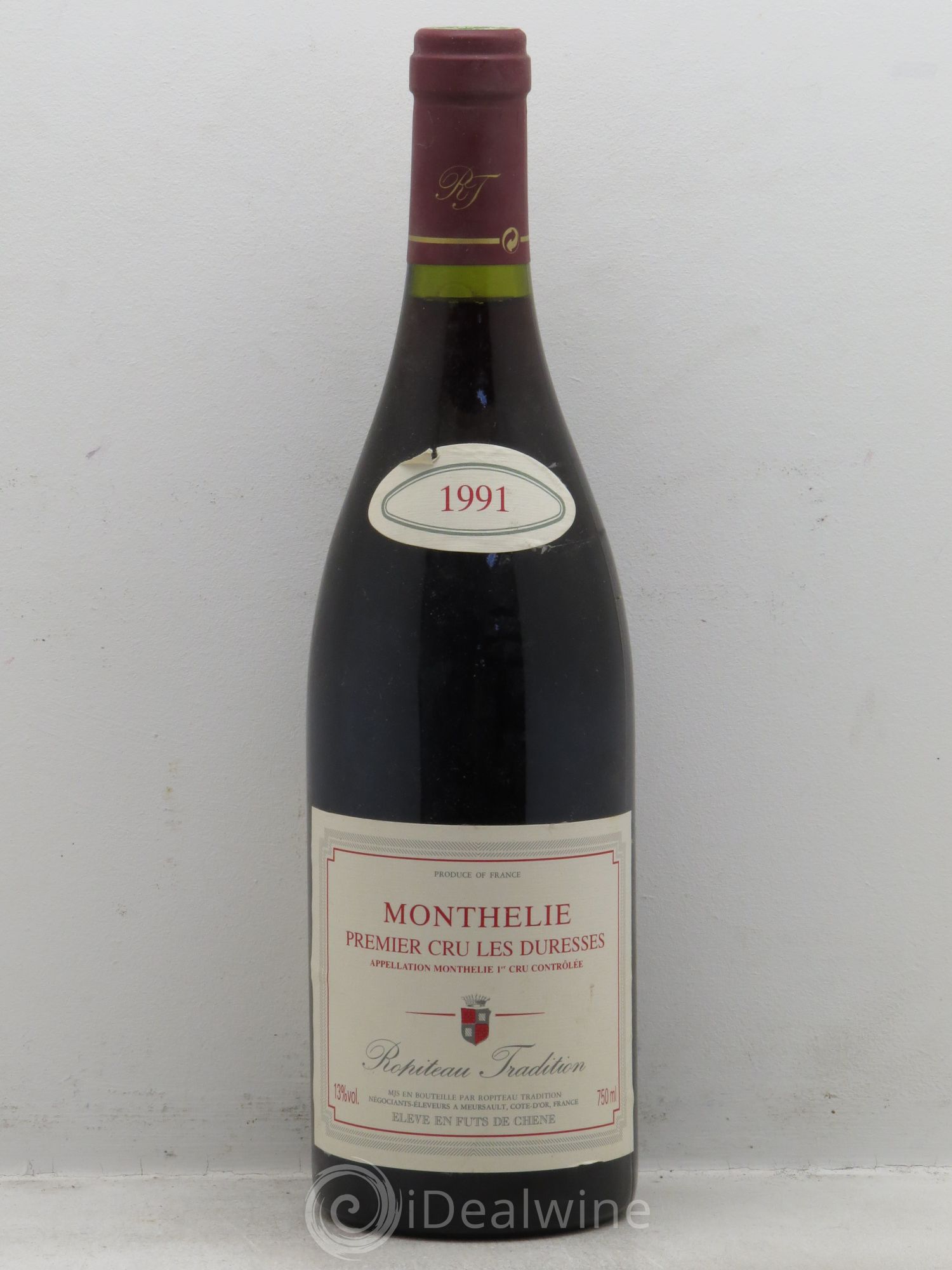 Monthélie 1er Cru Ropiteau (sans prix de réserve-no reserve) 1991 - Lot de 1 bouteille - 0