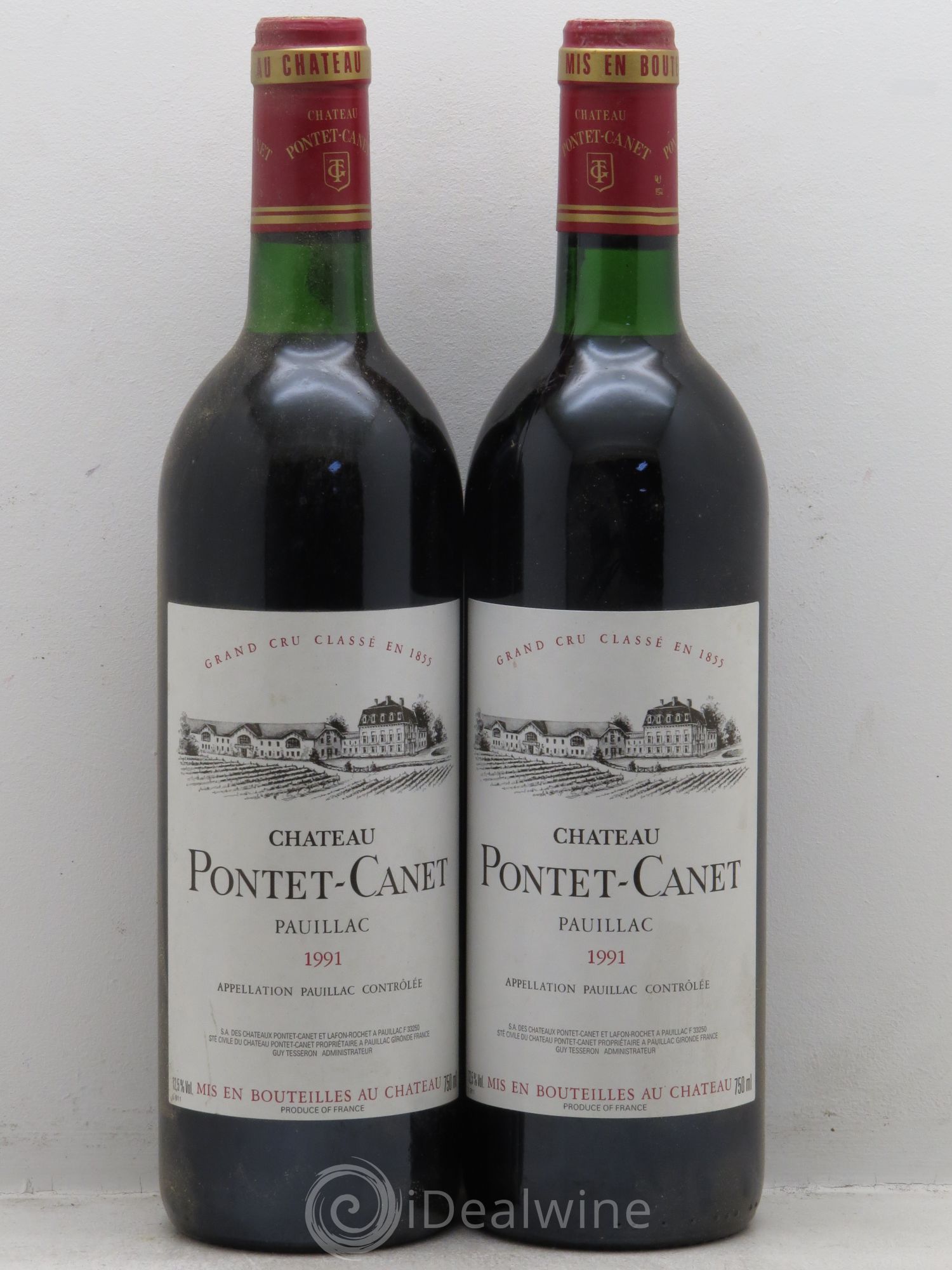 Château Pontet Canet 5ème Grand Cru Classé 1991 - Lot de 2 bouteilles - 0