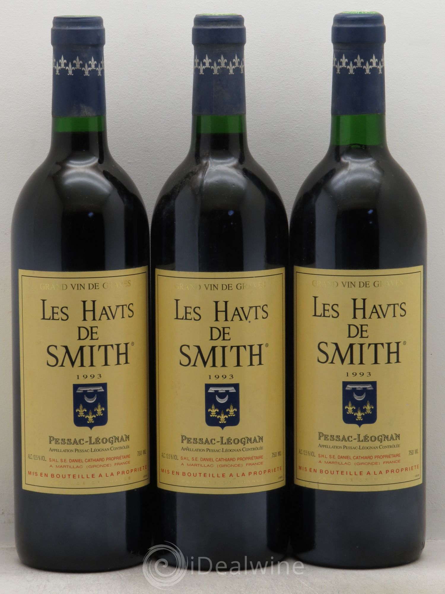 Pessac-Léognan les Hauts de Smith 1993 - Lot de 3 bouteilles - 0