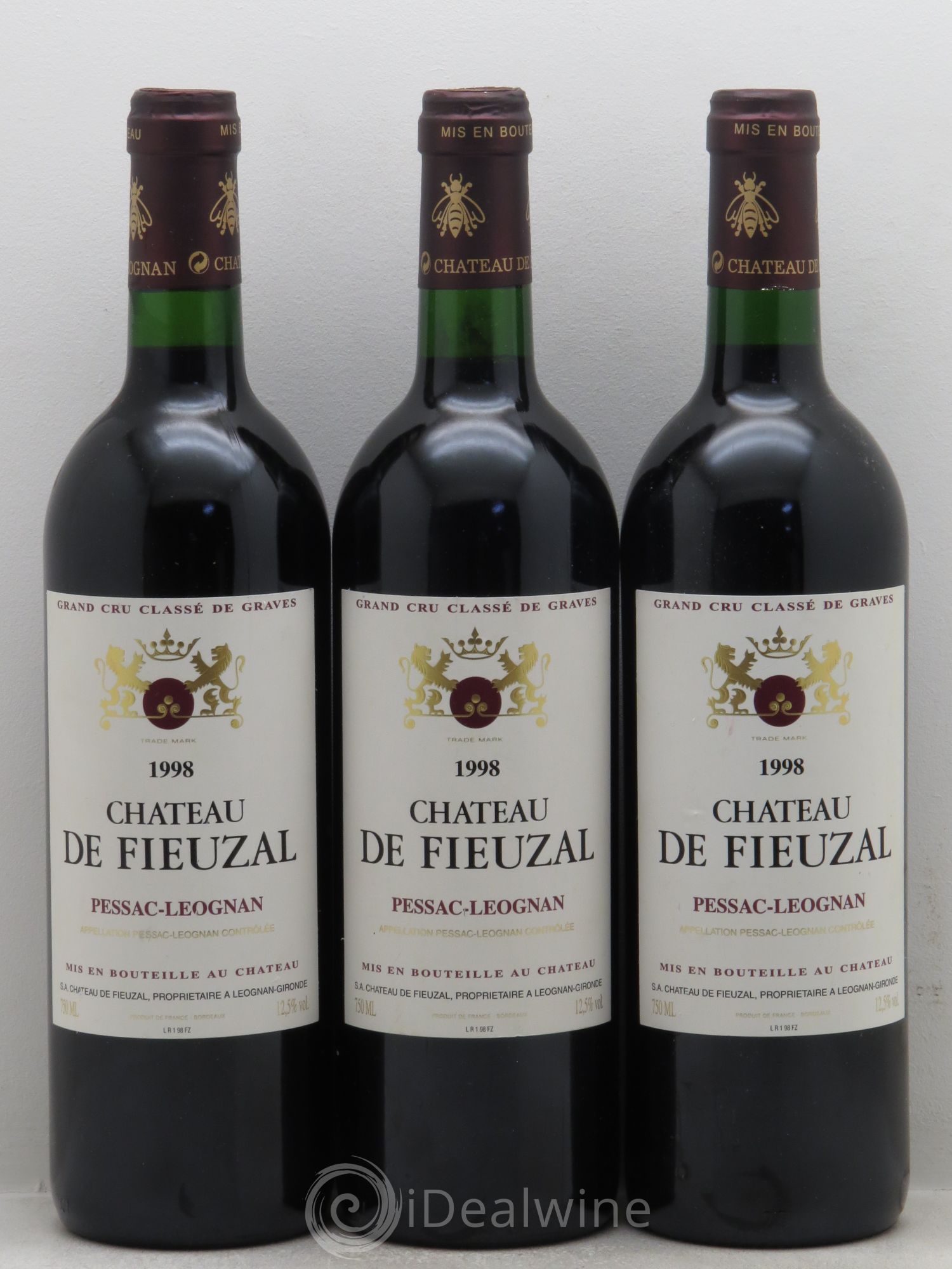 Château de Fieuzal Cru Classé de Graves 1998 - Lot de 3 bouteilles - 0