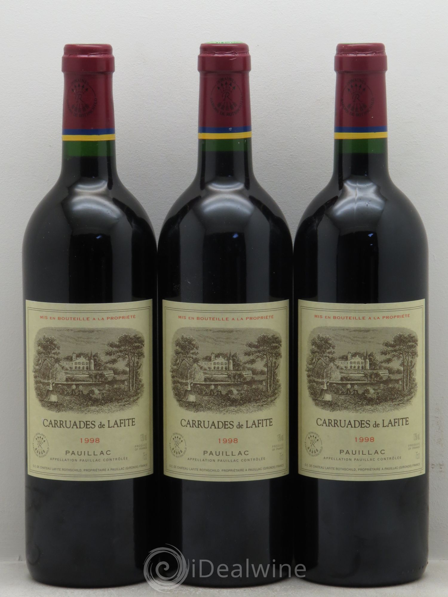 Carruades de Lafite Rothschild Second Vin 1998 - Lot de 3 bouteilles - 0