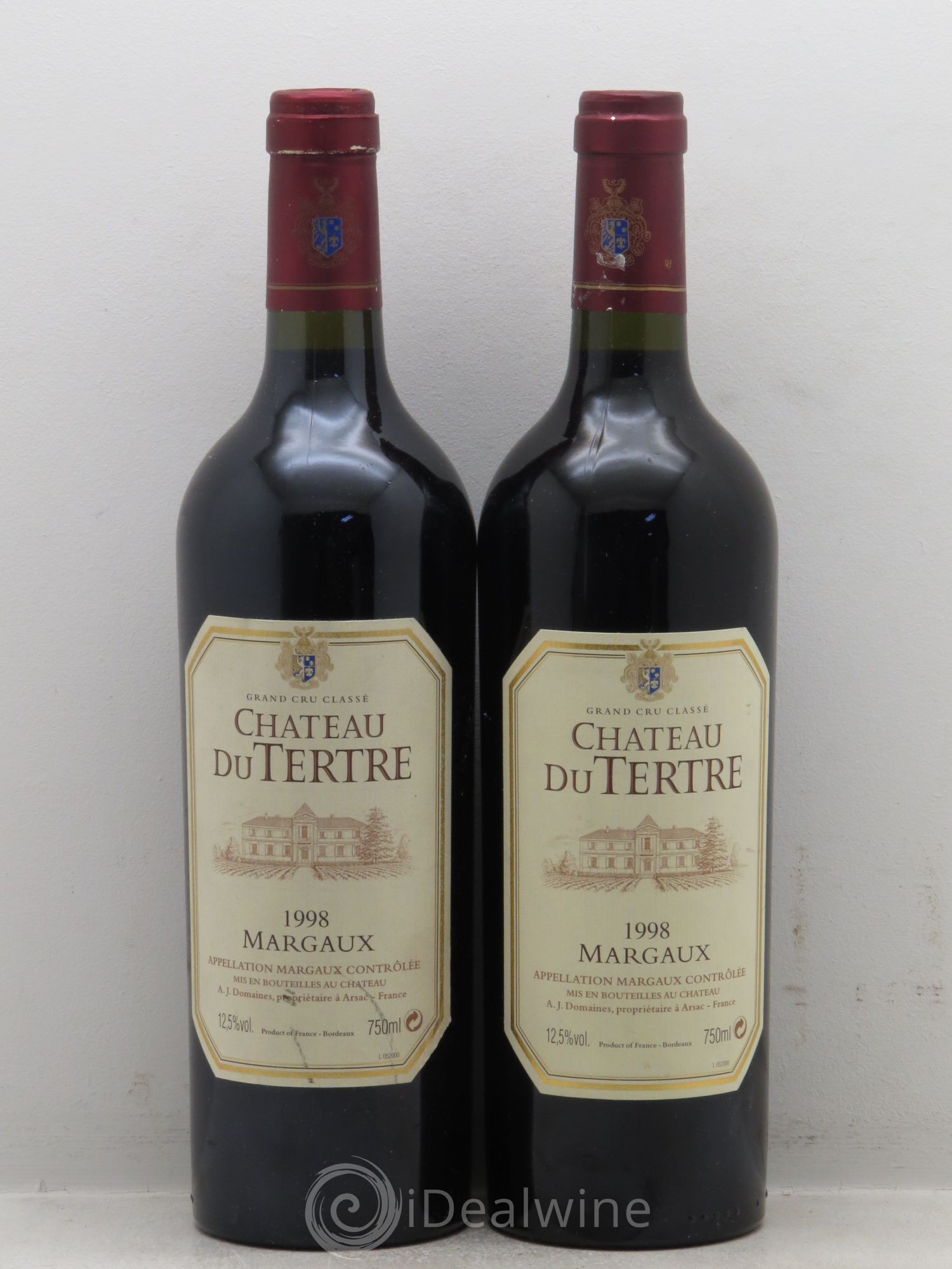 Château du Tertre 5ème Grand Cru Classé 1998 - Lot de 2 bouteilles - 0