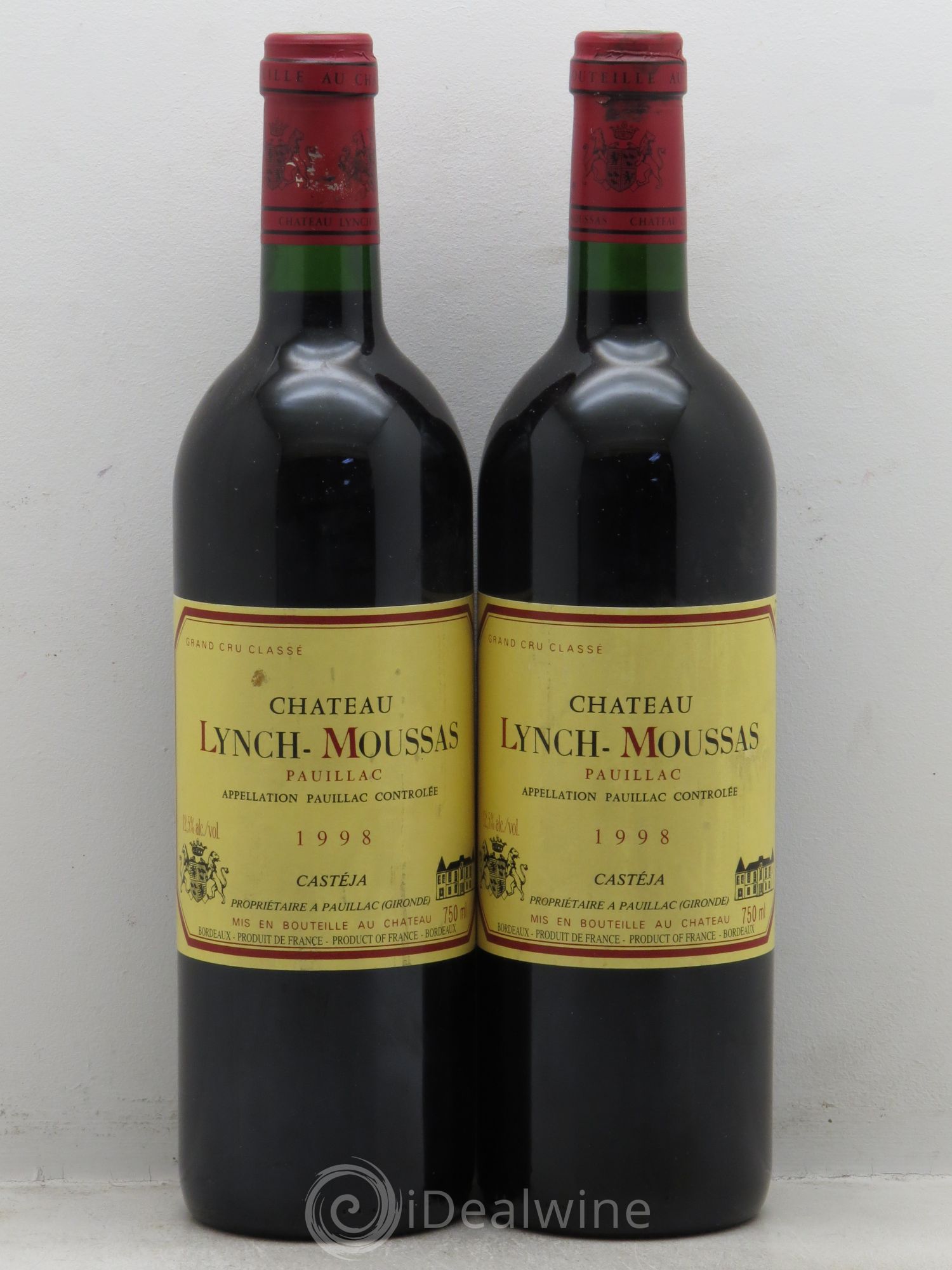 Château Lynch Moussas 5ème Grand Cru Classé 1998 - Lot de 2 bouteilles - 0