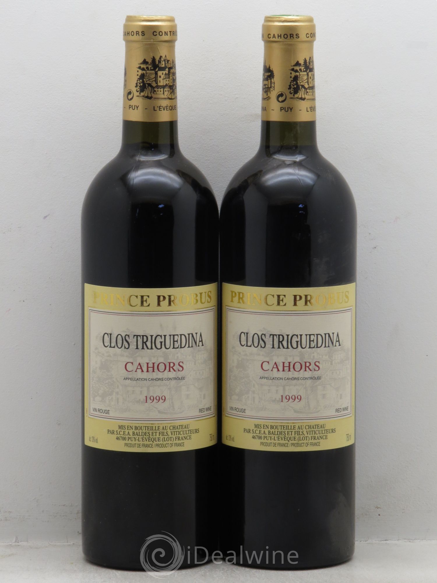 Cahors Clos Triguedina Probus Jean-Luc Baldès 1999 - Lot de 2 bouteilles - 0