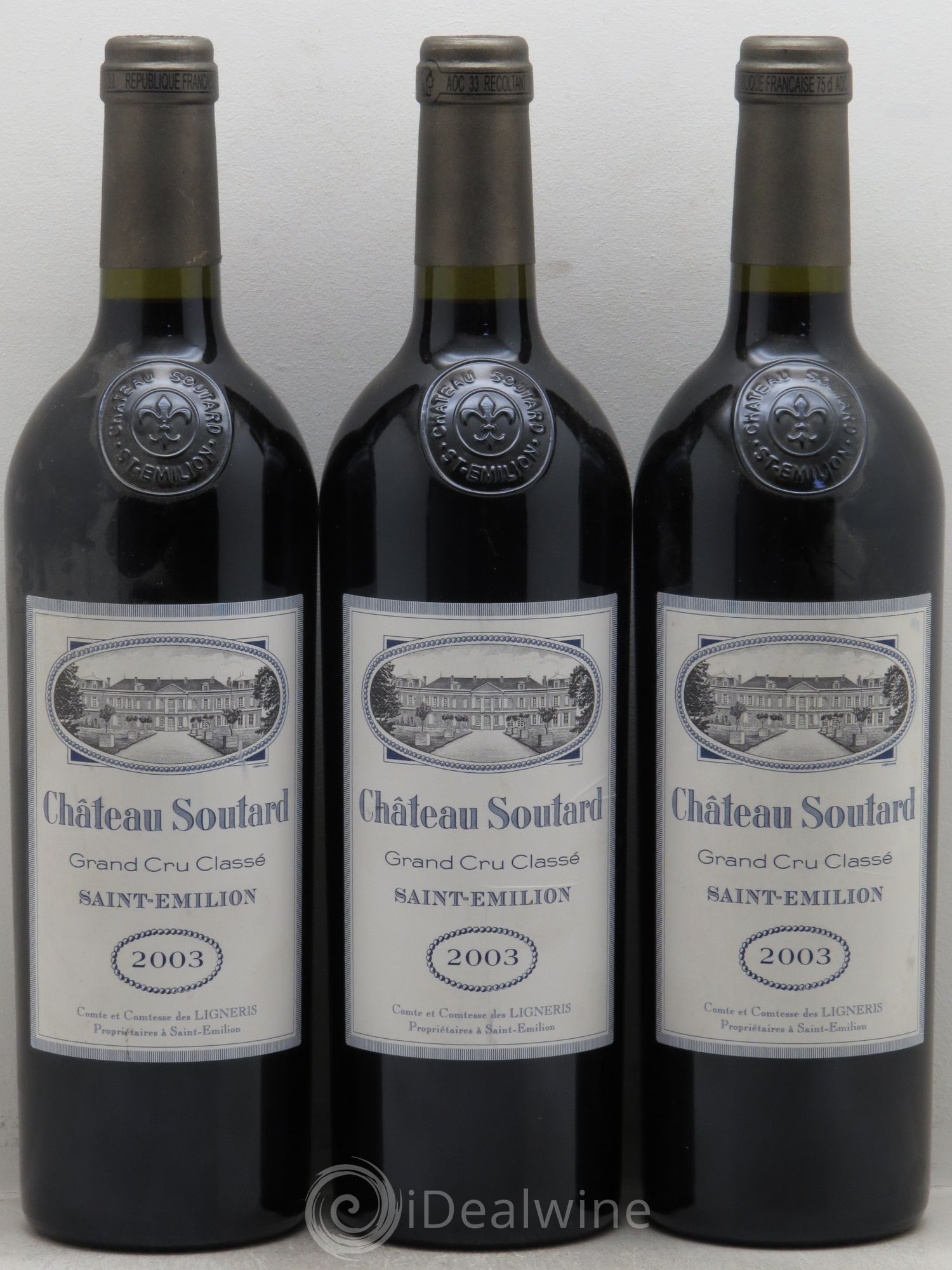 Château Soutard Grand Cru Classé 2003 - Lot de 3 bouteilles - 0