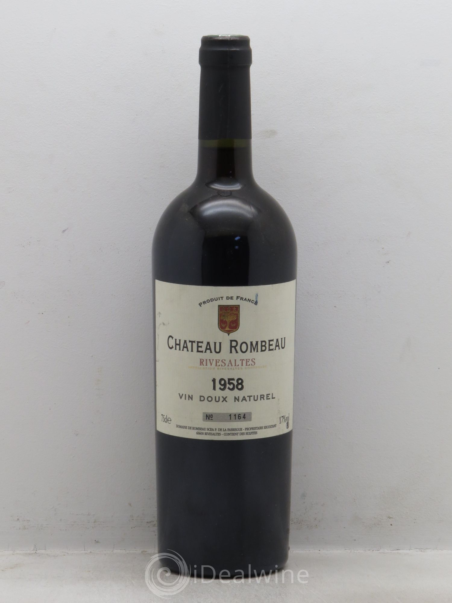 Rivesaltes Château Rombeau SCEA.P de la Fabregue 1958 - Posten von 1 Flasche - 0