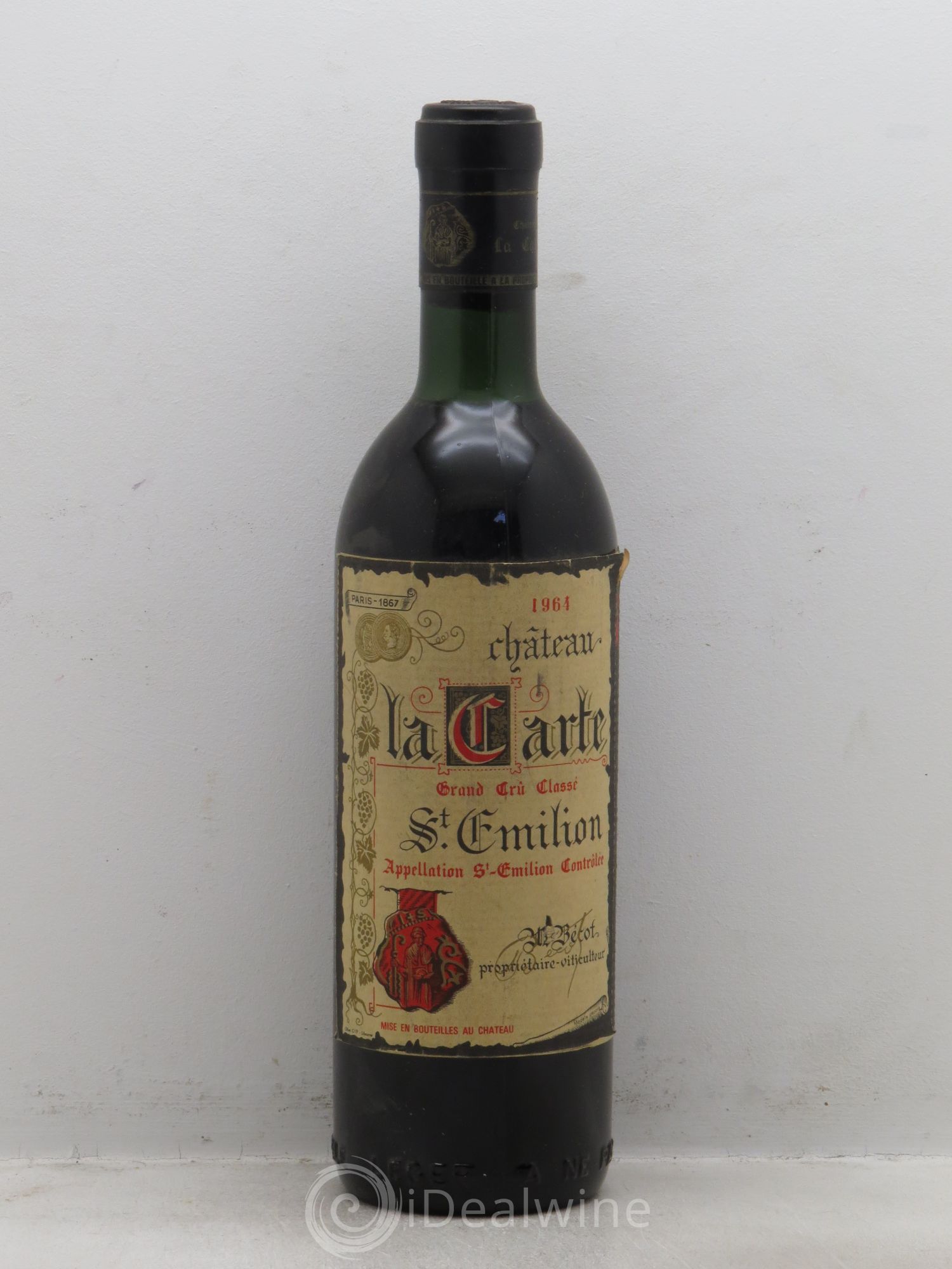 Saint-Émilion Château la Carte Bécot 1964 - Posten von 1 Flasche - 0