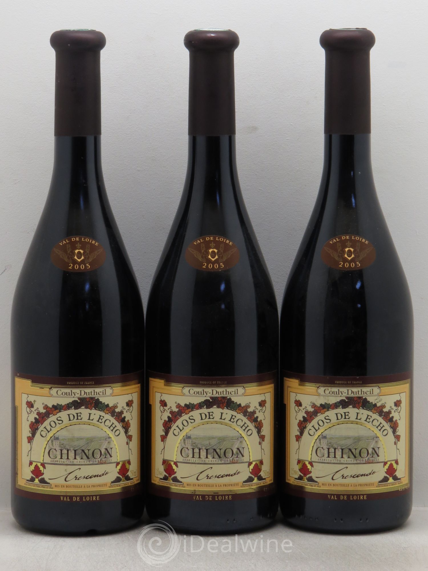 Chinon Clos de l'Echo Couly-Dutheil 2005 - Lot de 3 bouteilles - 0