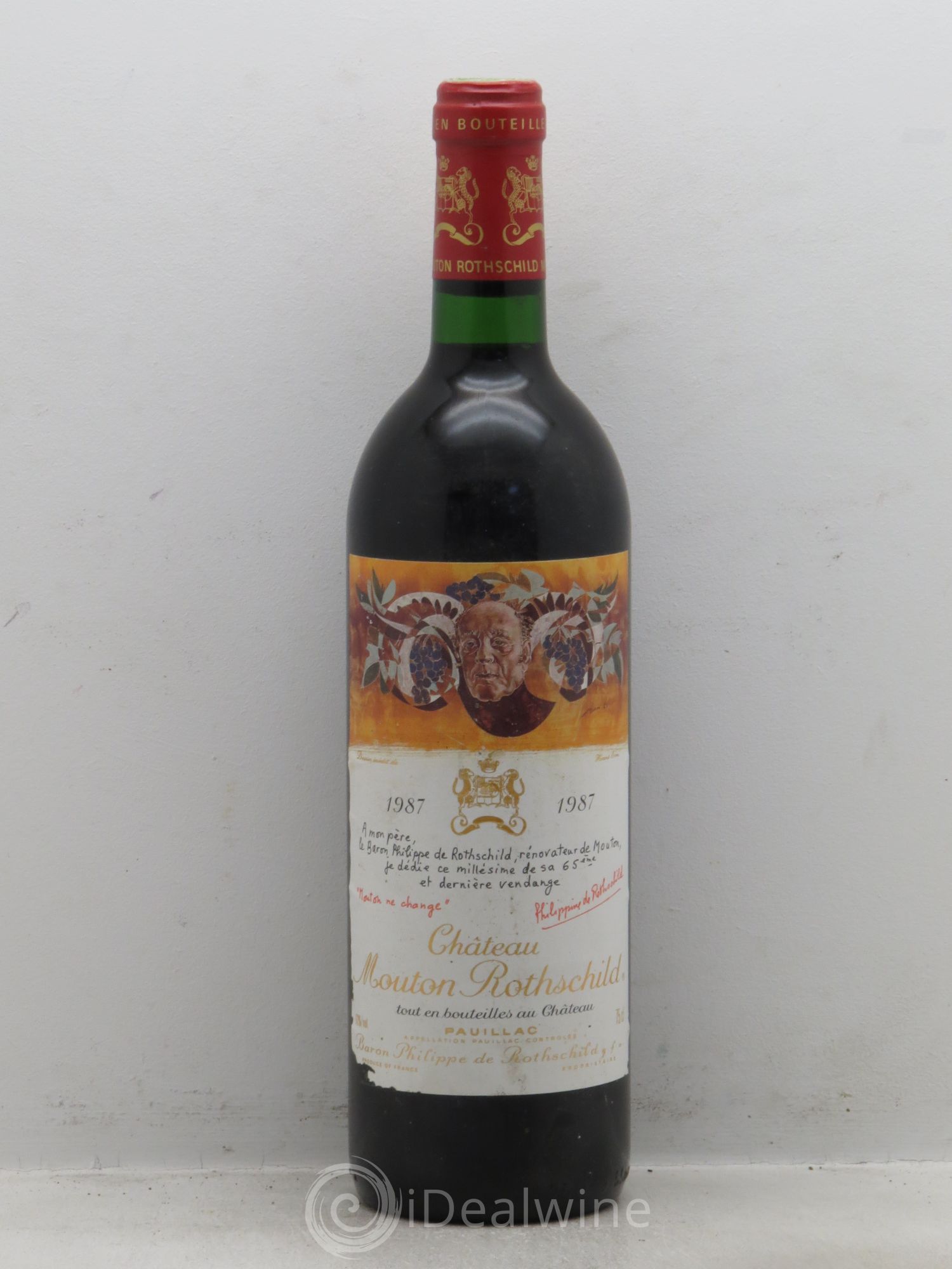Château Mouton Rothschild 1er Grand Cru Classé 1987 - Lot de 1 bouteille - 0