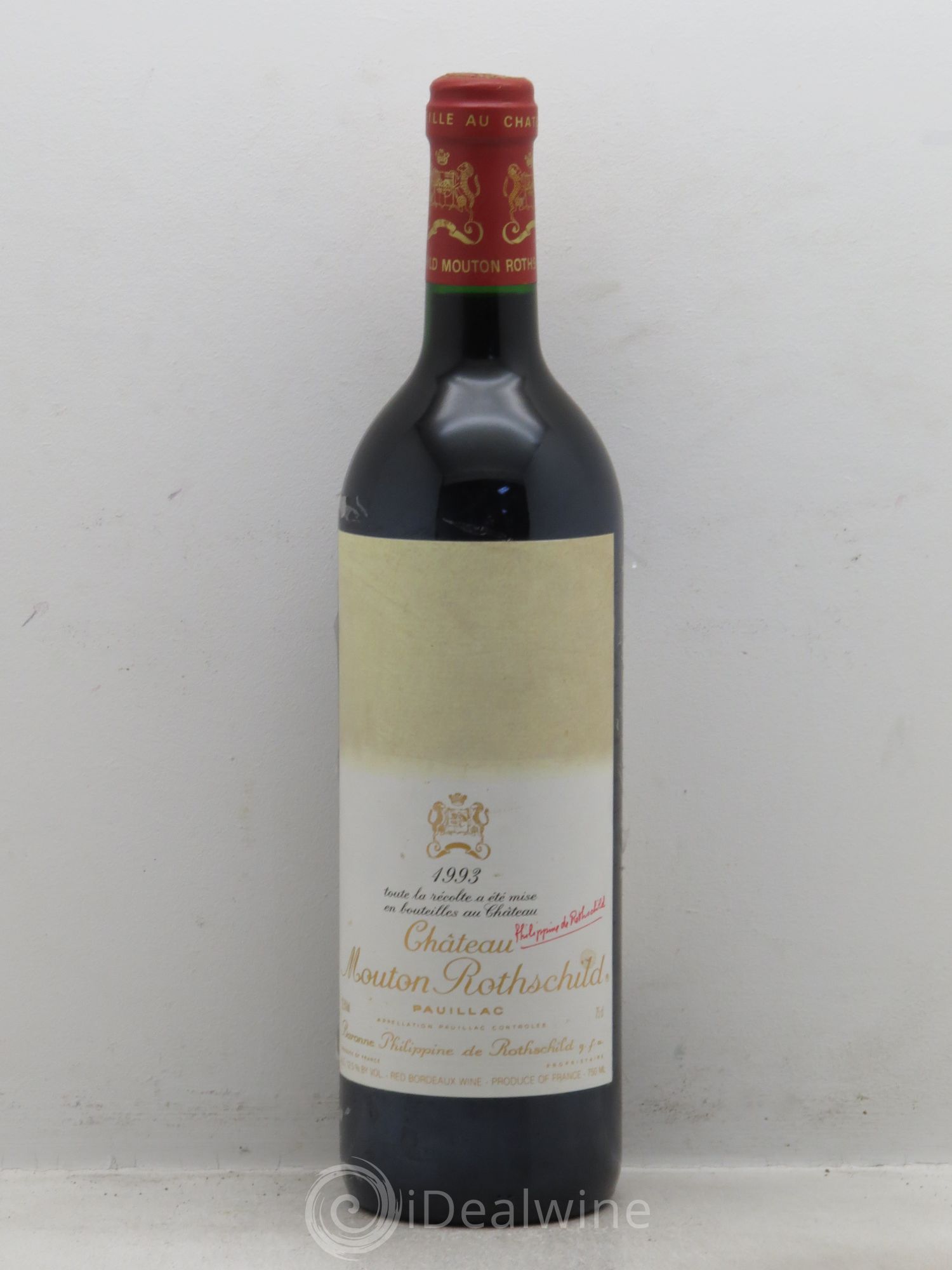 Château Mouton Rothschild 1er Grand Cru Classé Version Américaine 1993 - Lot de 1 bouteille - 0