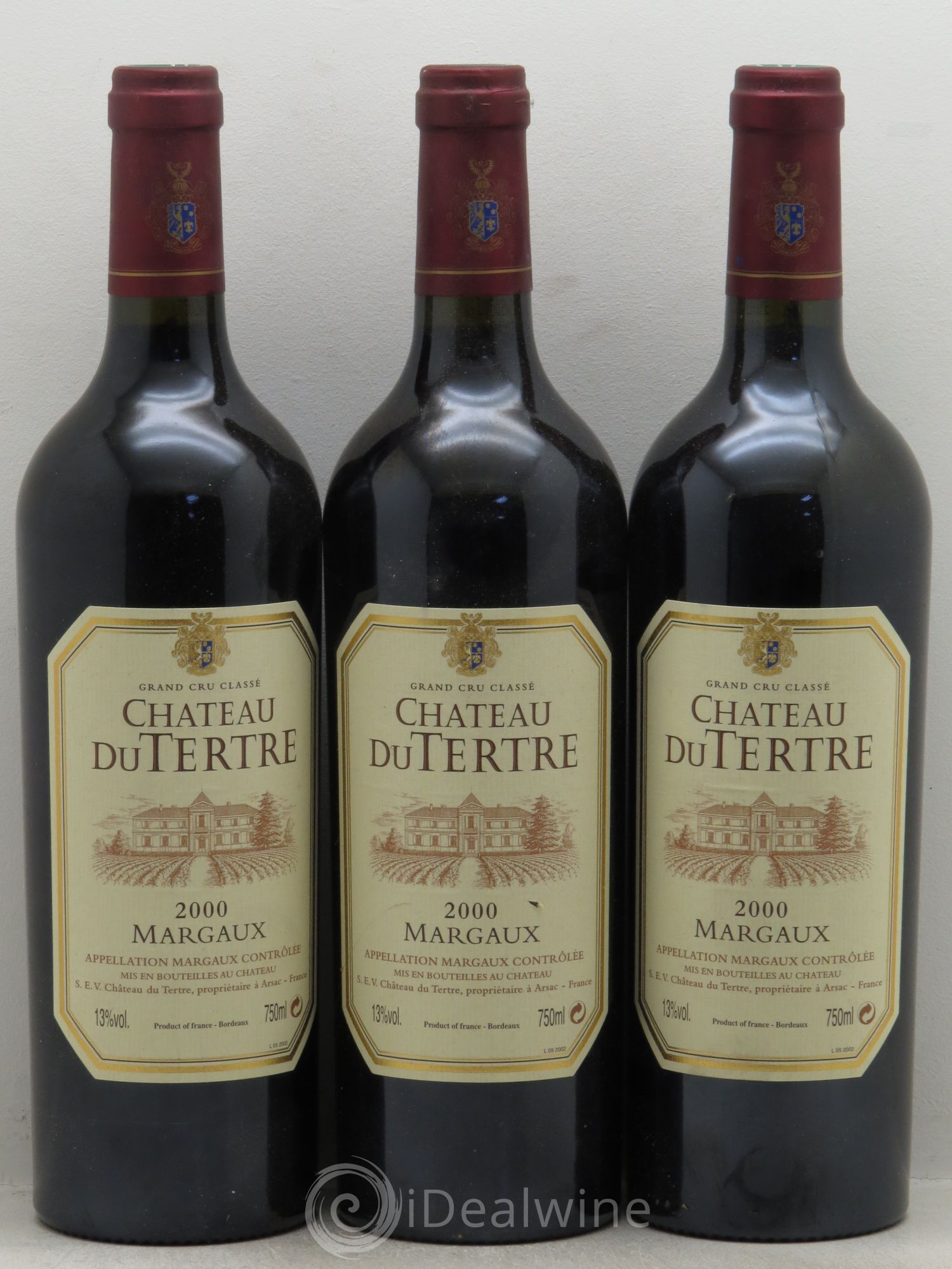 Château du Tertre 5ème Grand Cru Classé 2000 - Lot de 3 bouteilles - 0