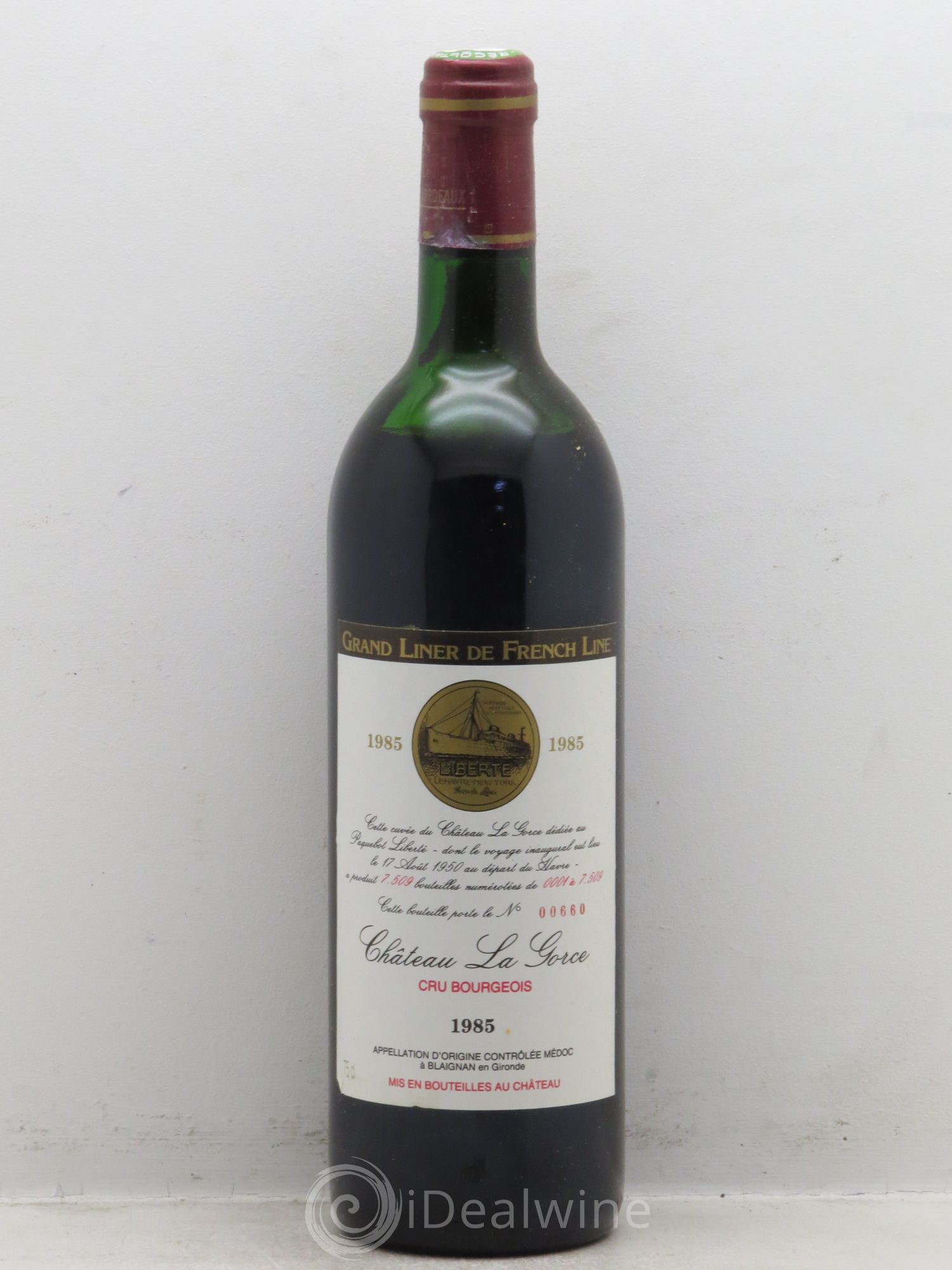 Château la Gorce Cru Bourgeois Cuvée Liberté (sans prix de réserve) 1985 - Lot de 6 bouteilles - 0