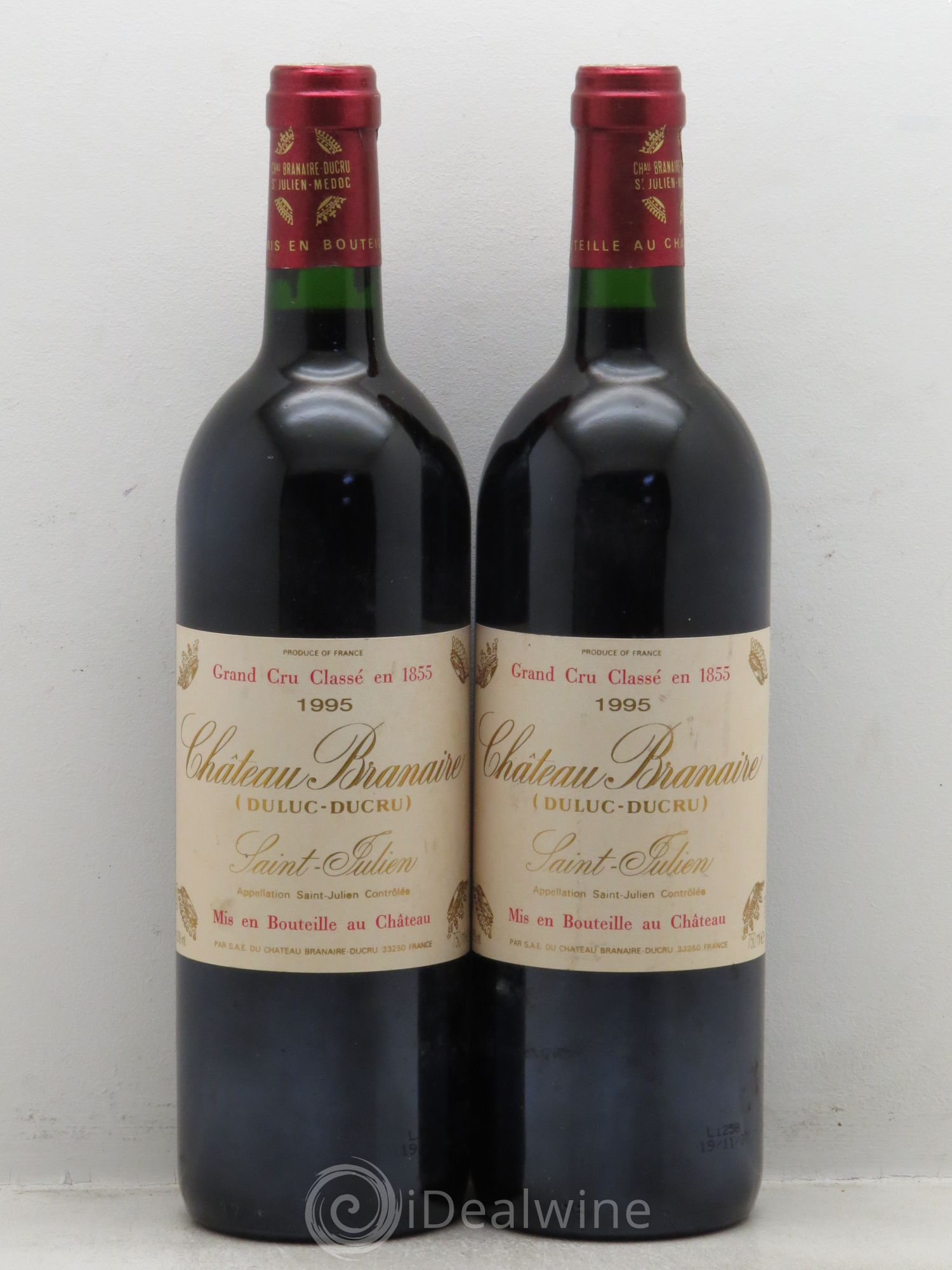 Château Branaire Ducru 4ème Grand Cru Classé 1995 - Lot de 2 bouteilles - 0