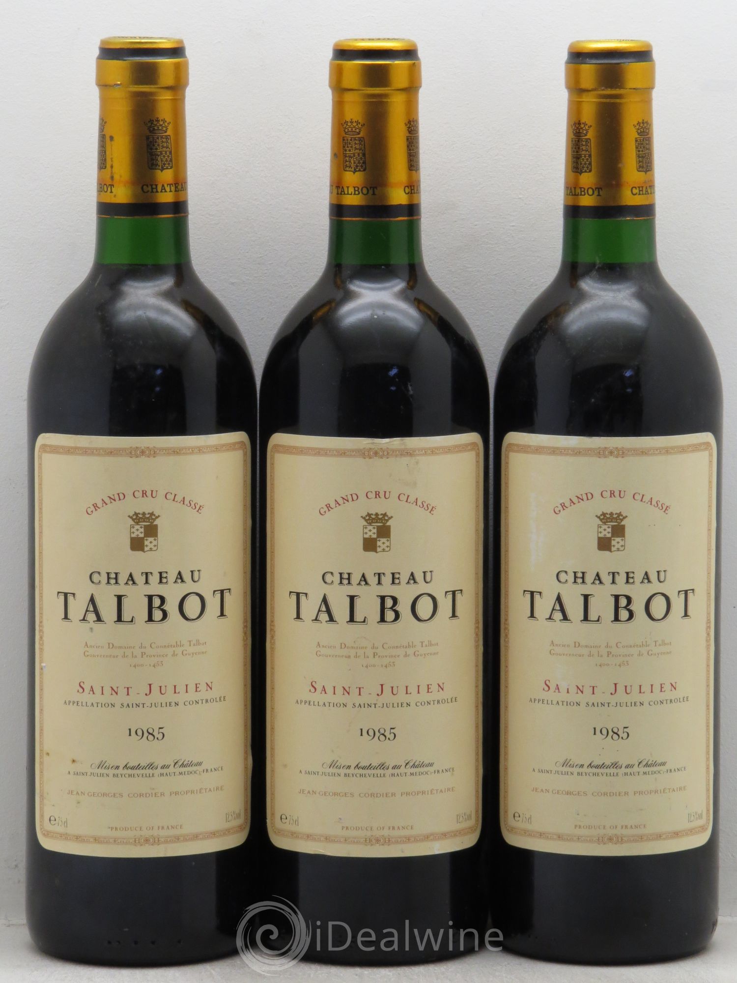 Château Talbot 4ème Grand Cru Classé 1985 - Lot de 3 bouteilles - 0