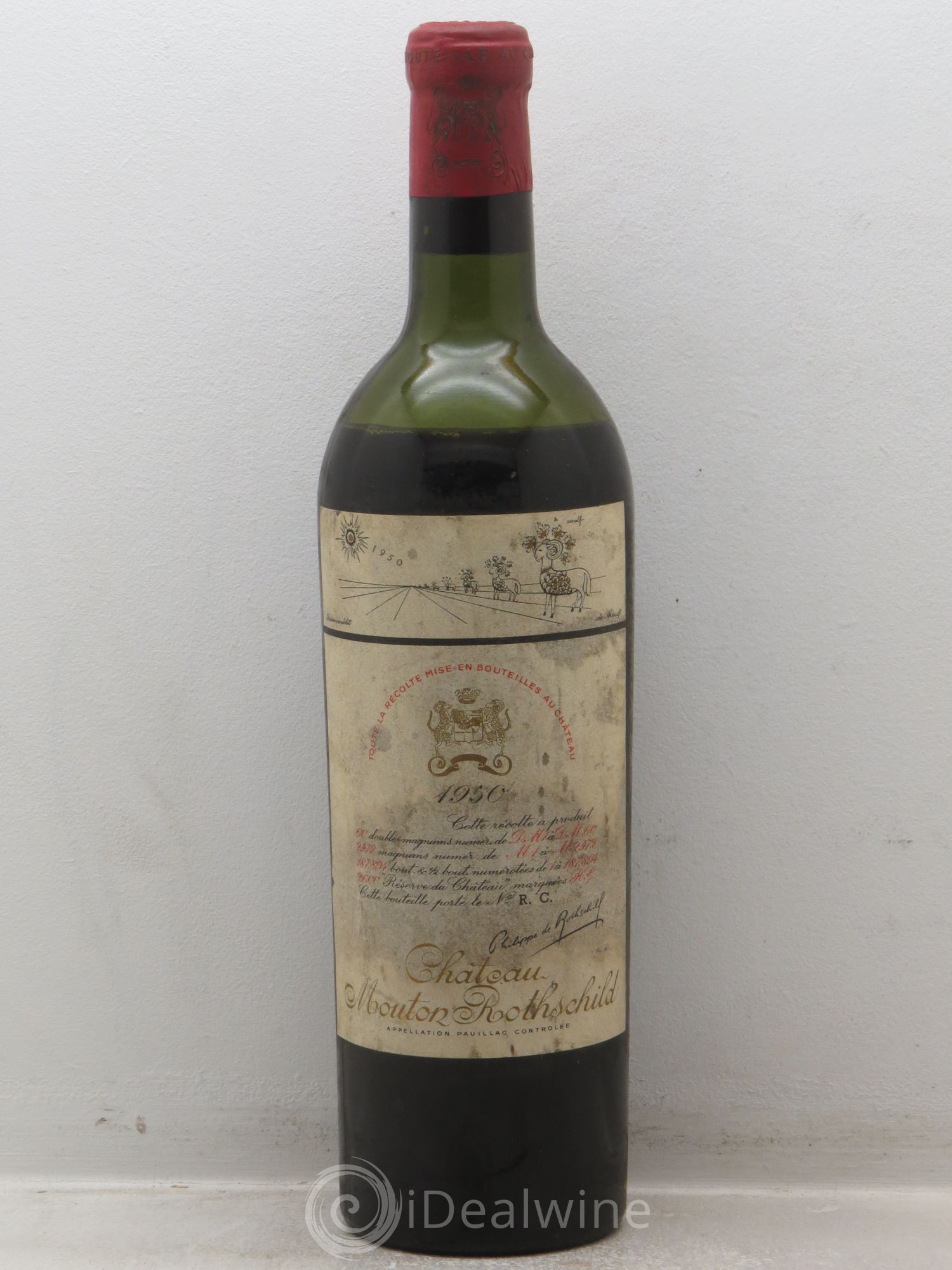 Château Mouton Rothschild 1er Grand Cru Classé 1950 - Lot de 1 bouteille - 0