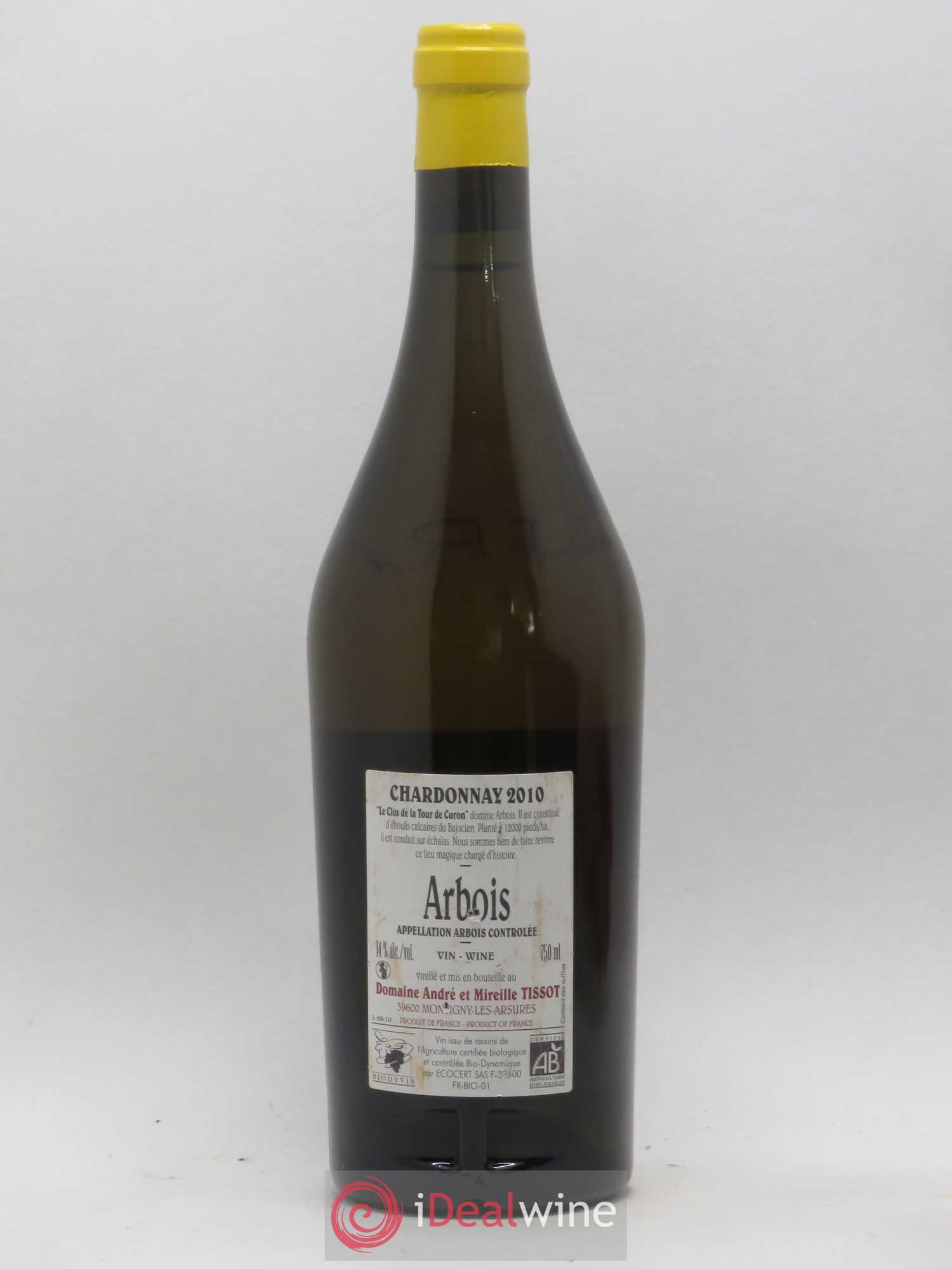 Arbois Chardonnay Le Clos de la Tour de Curon Bénédicte et Stéphane Tissot  (sans prix de réserve) 2010 - Lot de 1 bouteille - 1