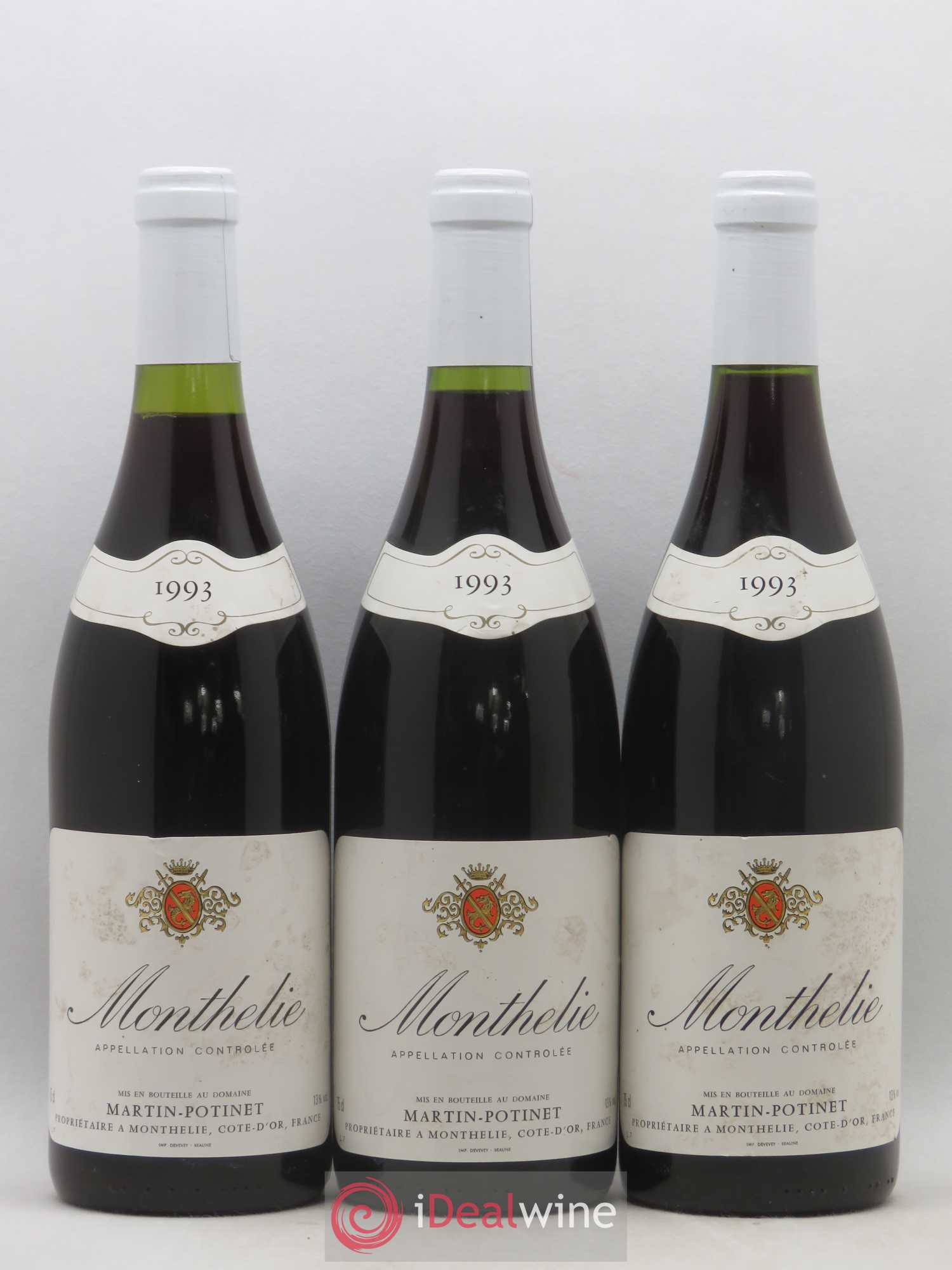 Monthélie Martin Potinet (sans prix de réserve) 1993 - Posten von 3 Flaschen - 0