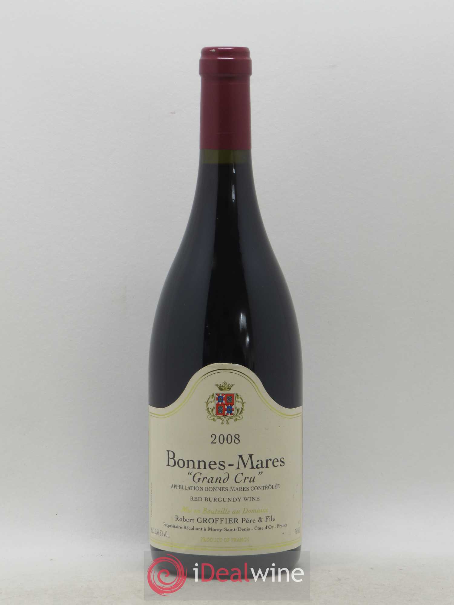 Bonnes-Mares Grand Cru Robert Groffier Père & Fils (Domaine) (sans prix de réserve) 2008 - Lot de 1 bouteille - 0