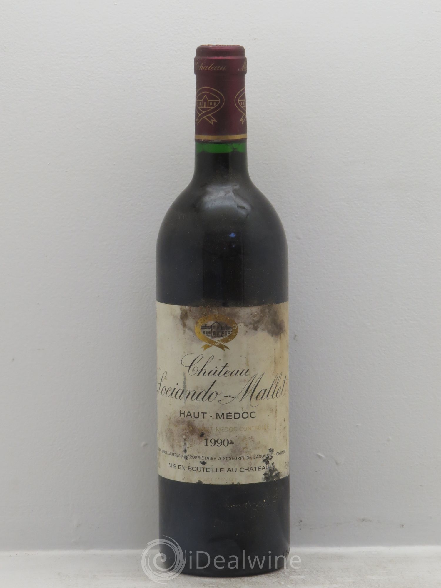 Château Sociando Mallet 1990 - Lot de 1 bouteille - 0