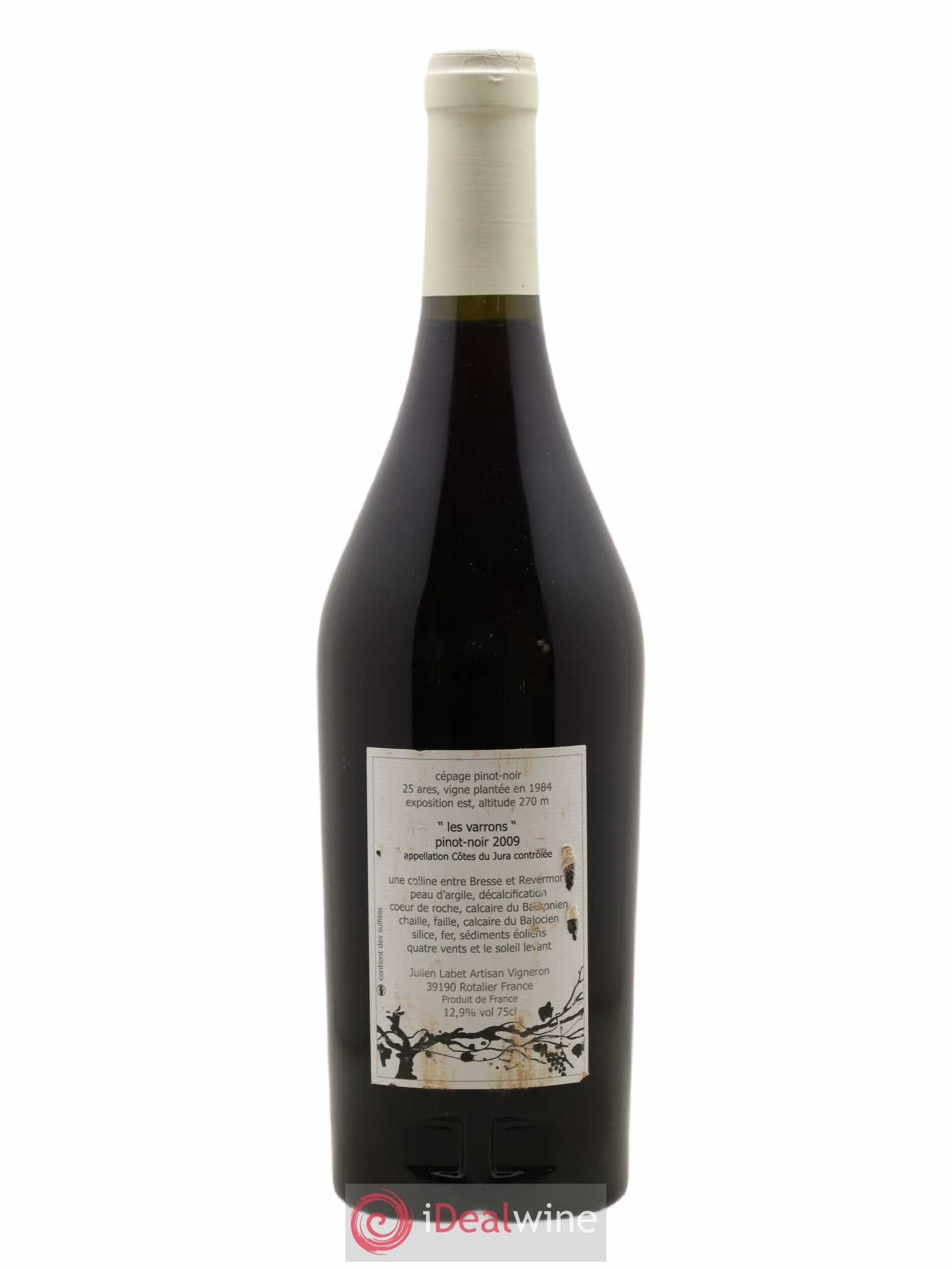 Côtes du Jura Pinot Noir Les Varrons Sélection Massale Romain - Julien - Charline Labet (sans prix de réserve) 2009 - Lot de 1 bouteille - 1