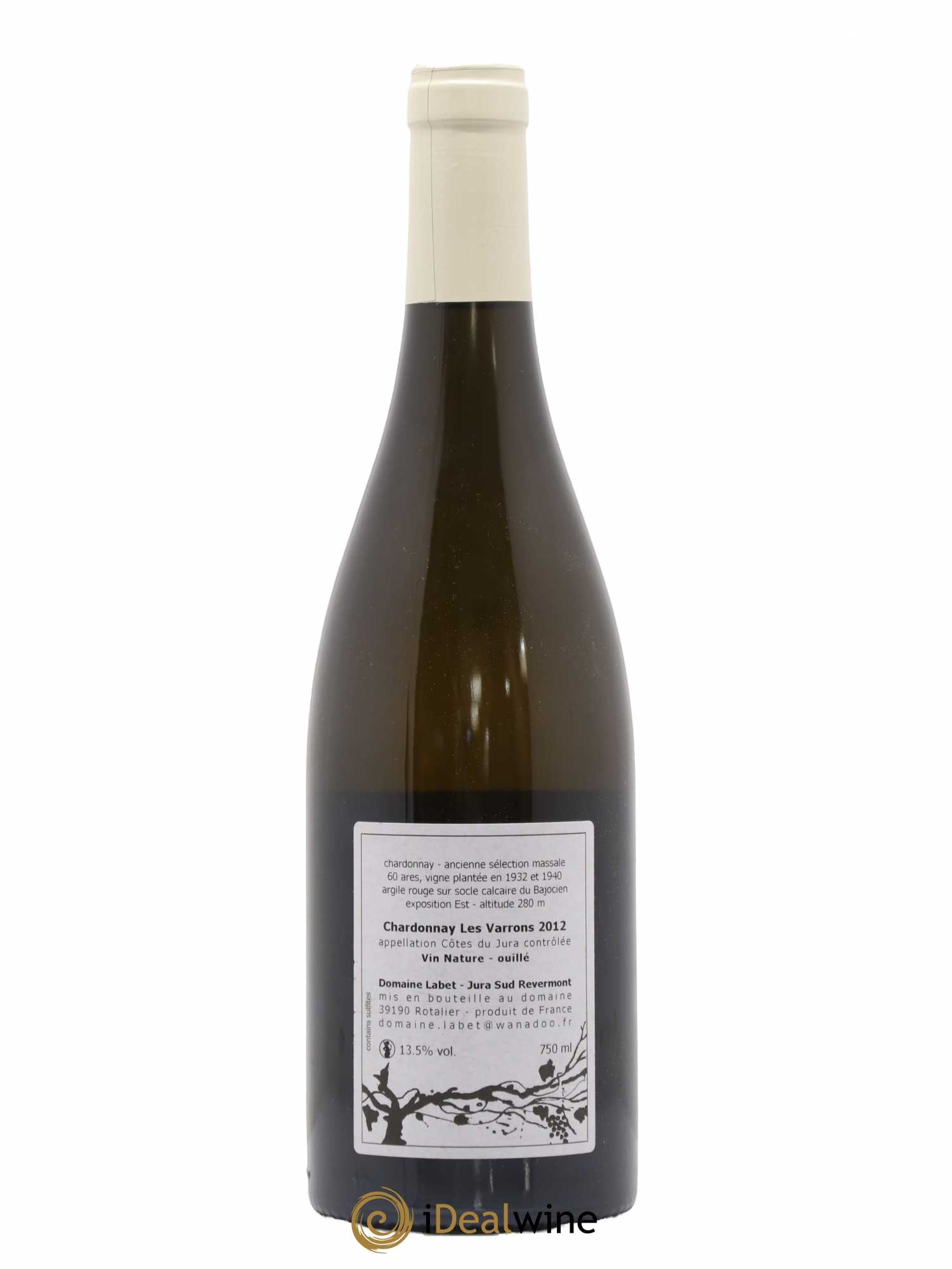 Côtes du Jura Chardonnay Les Varrons Romain - Julien - Charline Labet 2012 - Lot de 1 bouteille - 1