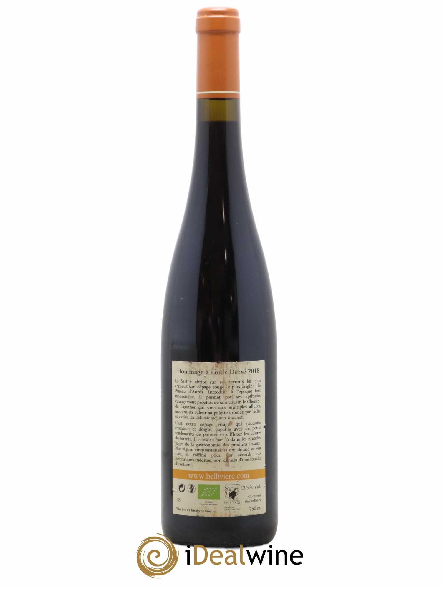 Coteaux du Loir Hommage à Louis Derré Domaine de Bellivière  (no reserve) 2018 - Lot of 1 bottle - 1