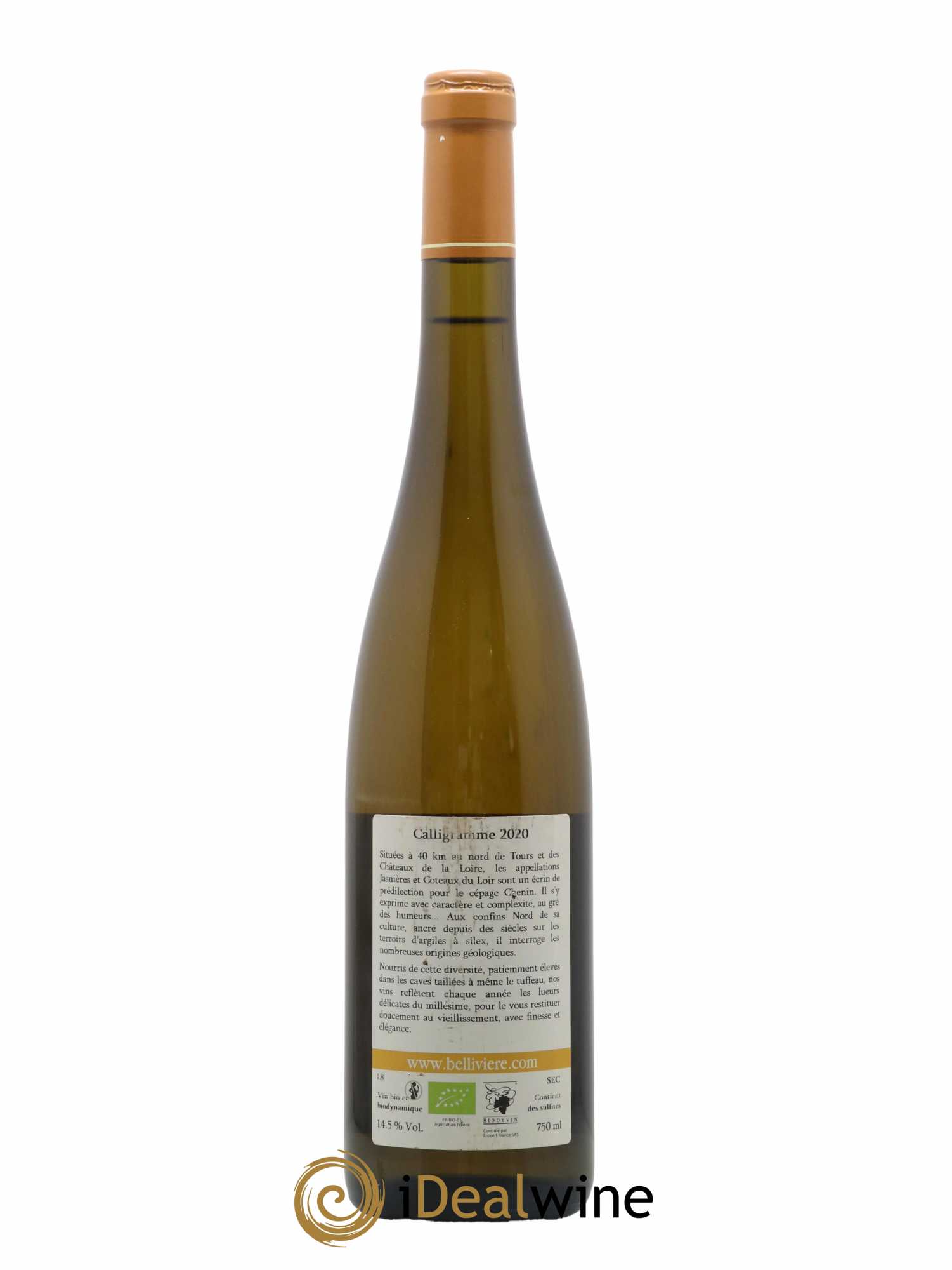 Jasnières Calligramme Domaine de Bellivière 2020 - Lot de 1 bouteille - 1